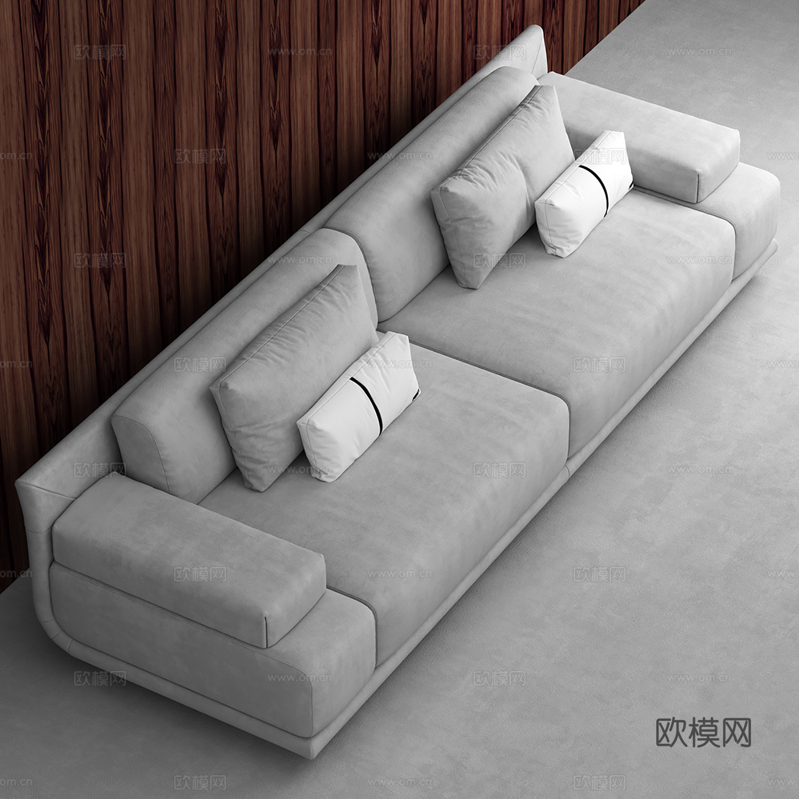 现代极简沙发 布艺沙发  直排沙发 家用沙发3d模型