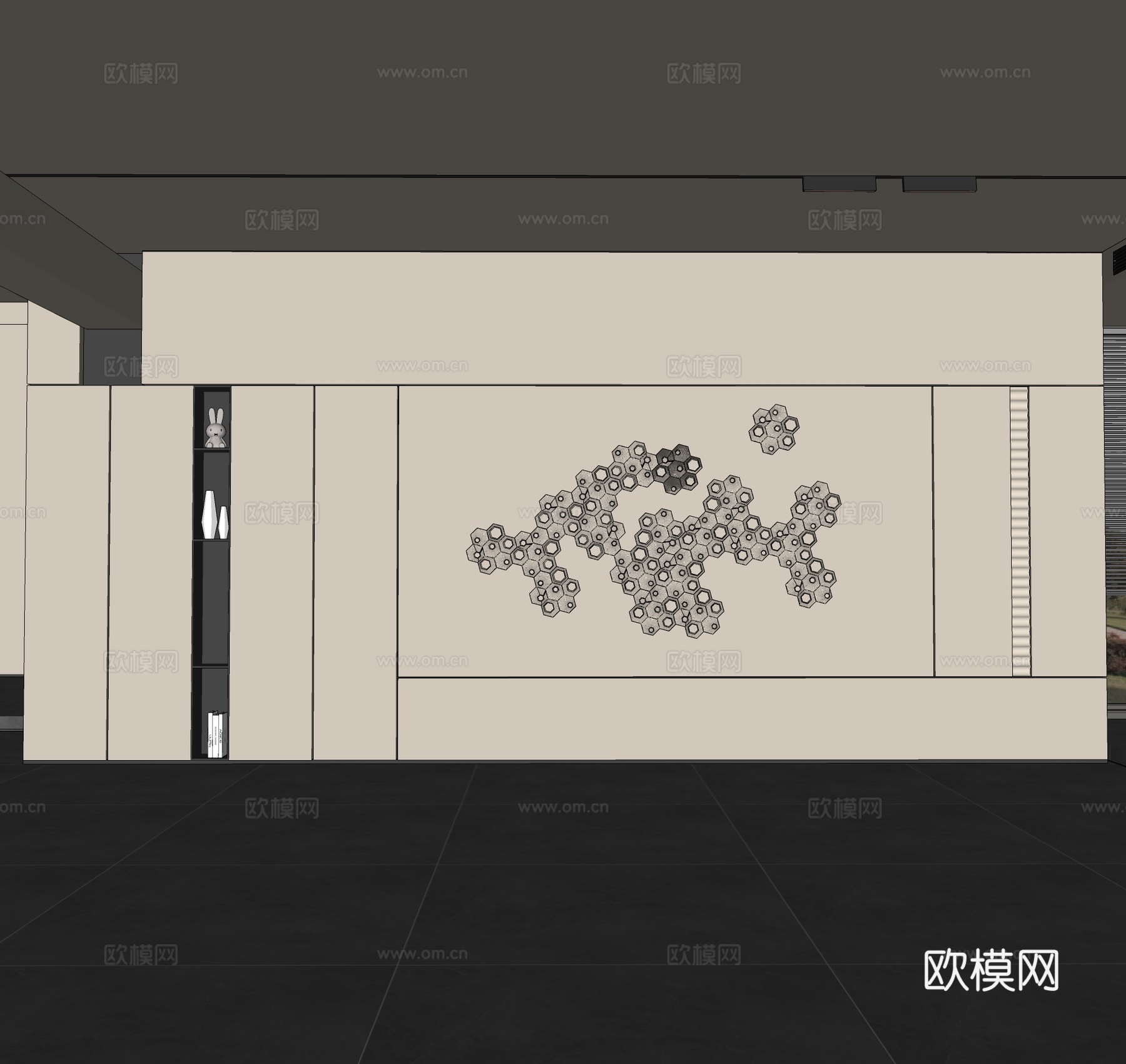 现代背景墙 简约背景墙 极简背景墙su模型