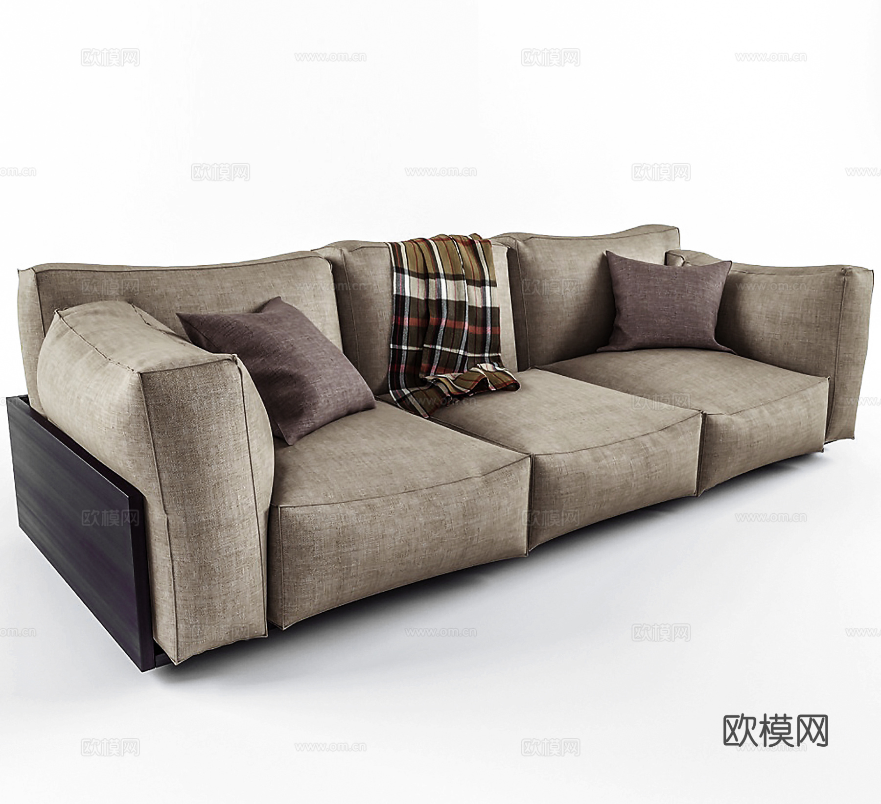 现代三人沙发3d模型