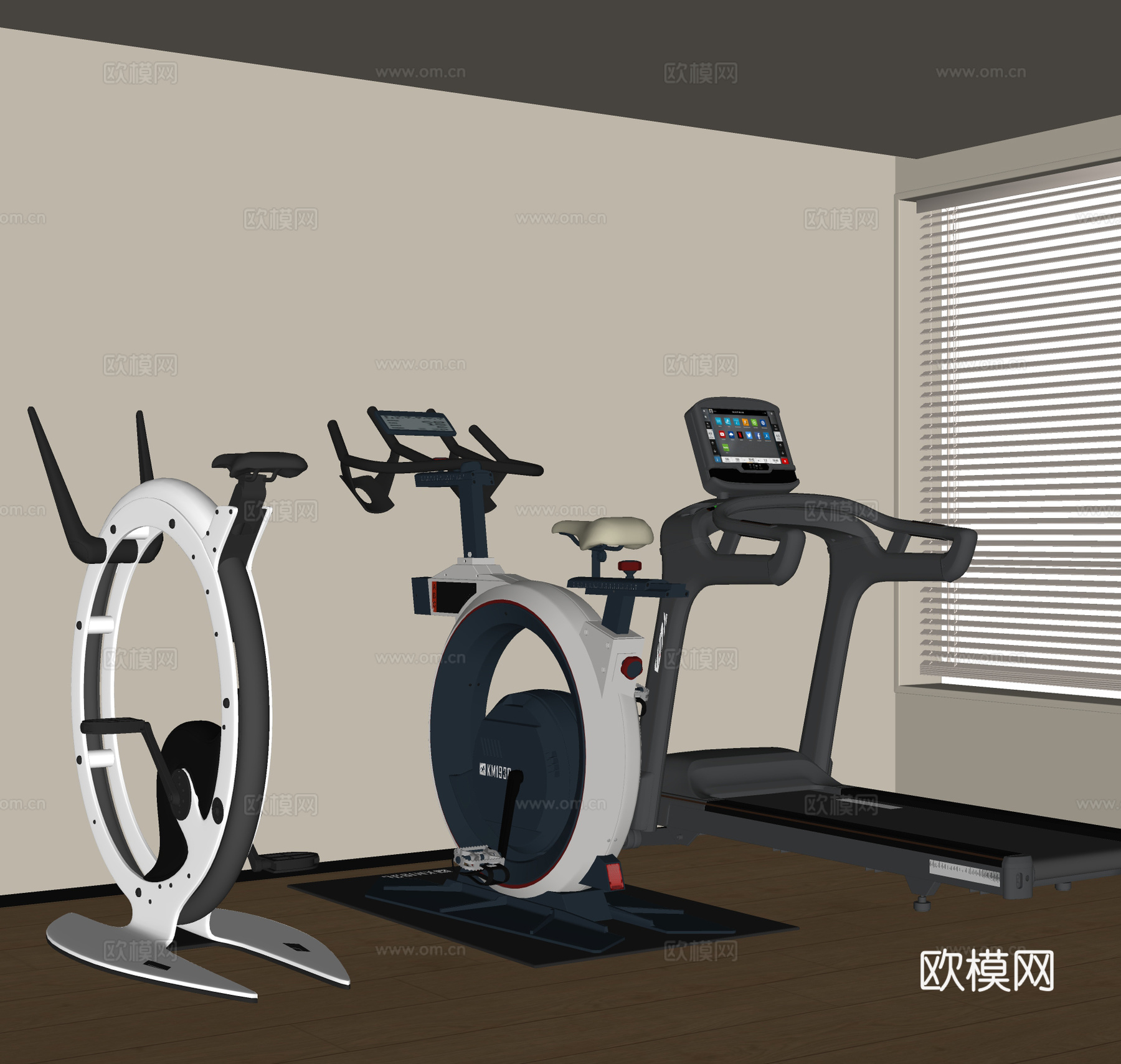 现代健身器材su模型