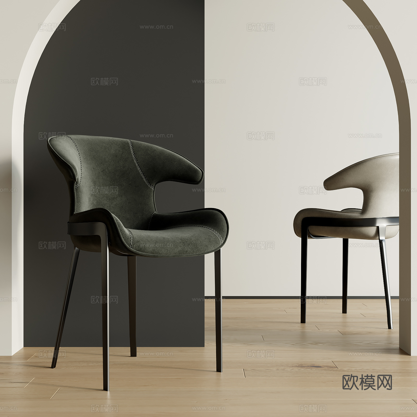 现代餐椅su模型