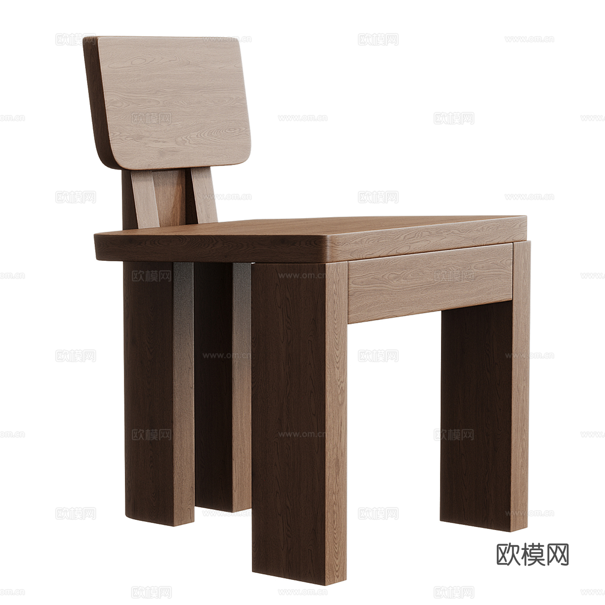 中古风单椅 餐椅 休闲椅3d模型