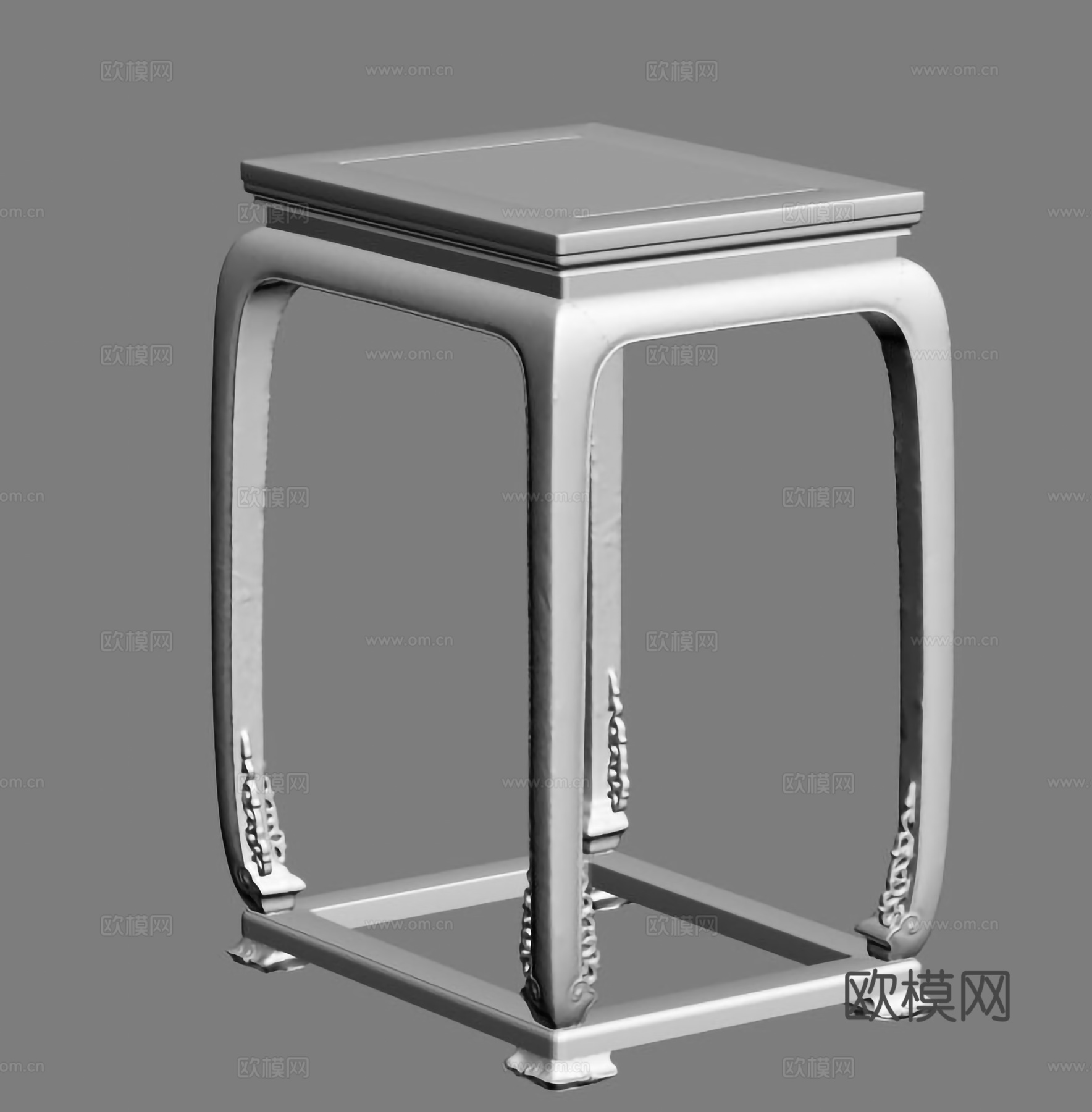 中式小茶几 方型小茶几 实木红木3d模型