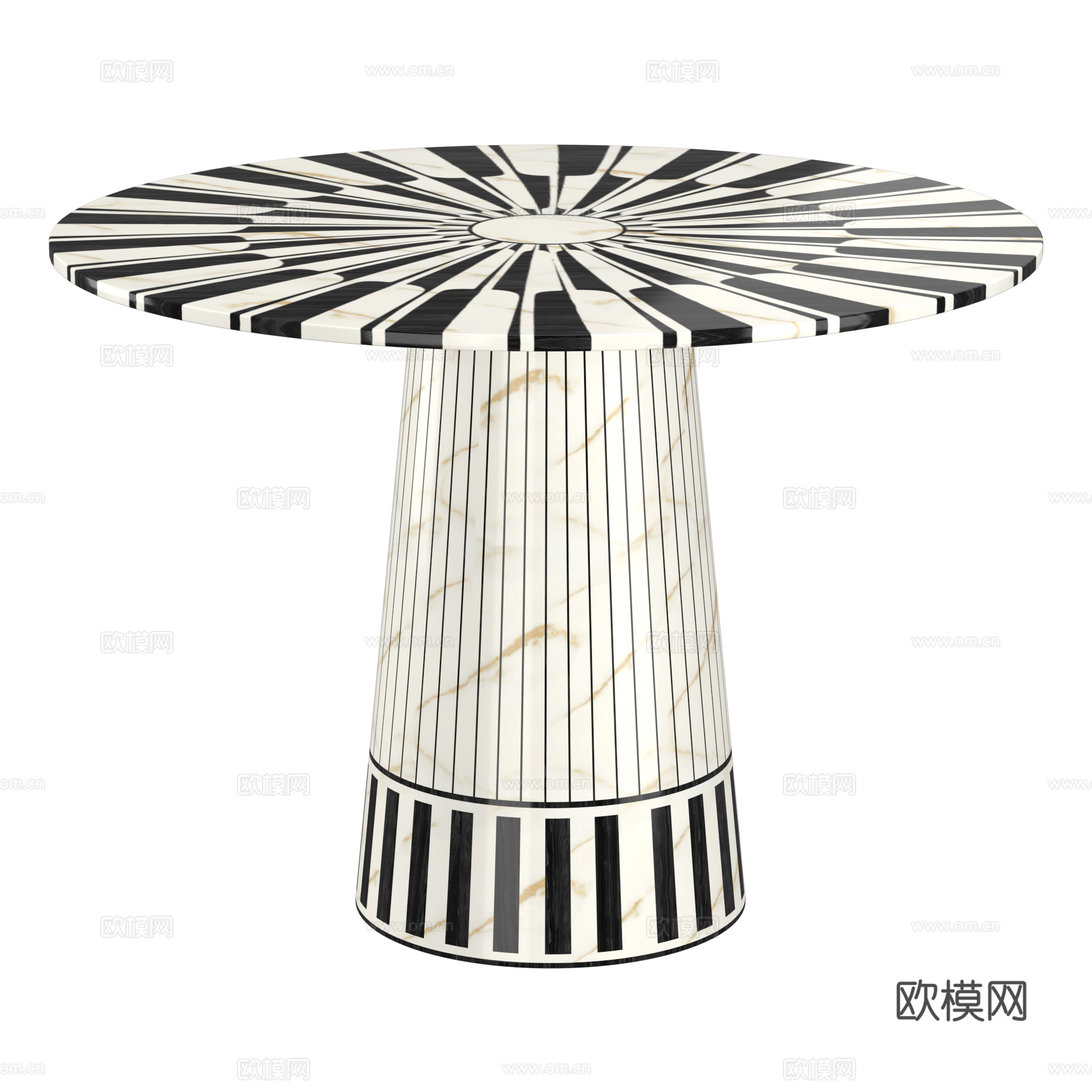 现代意式圆茶几3d模型