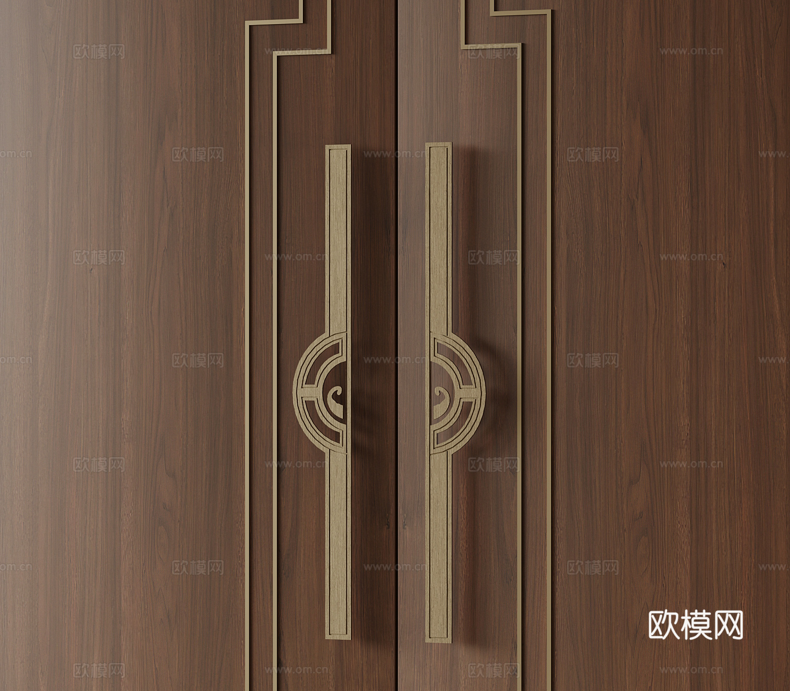 新中式拉手免费3d模型