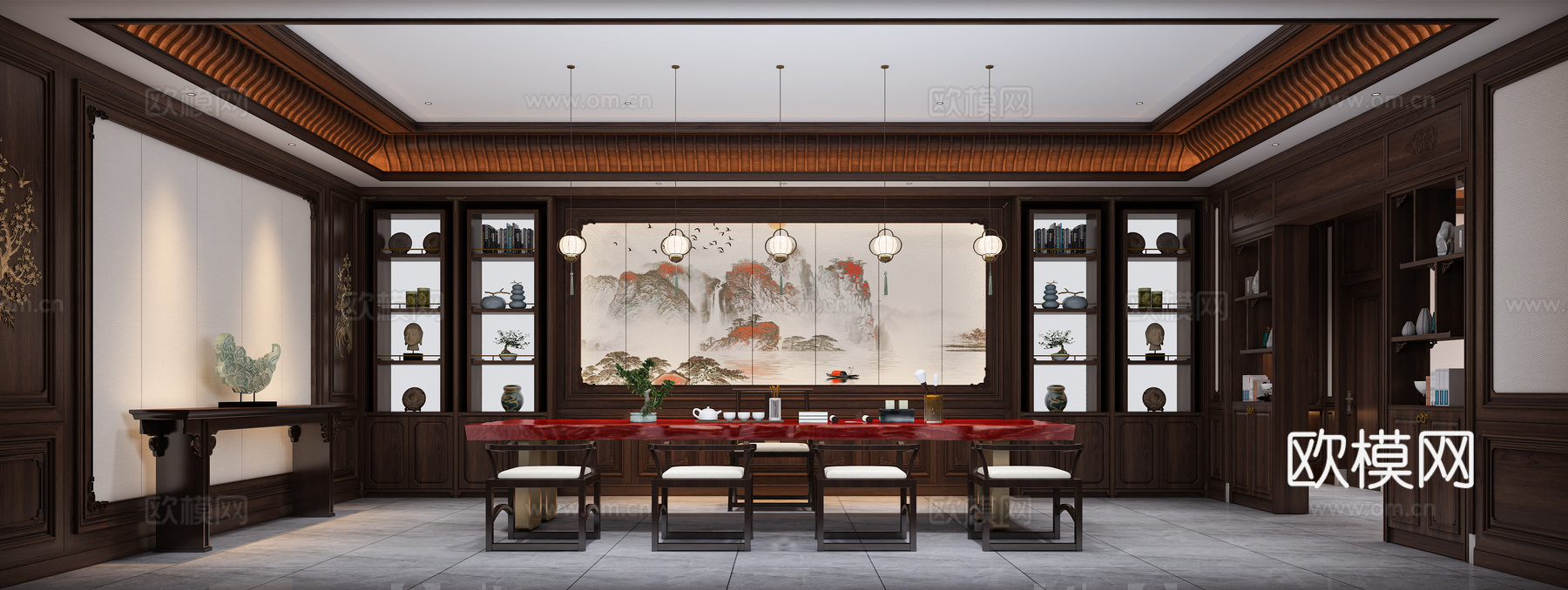 中式新中式茶室3d模型