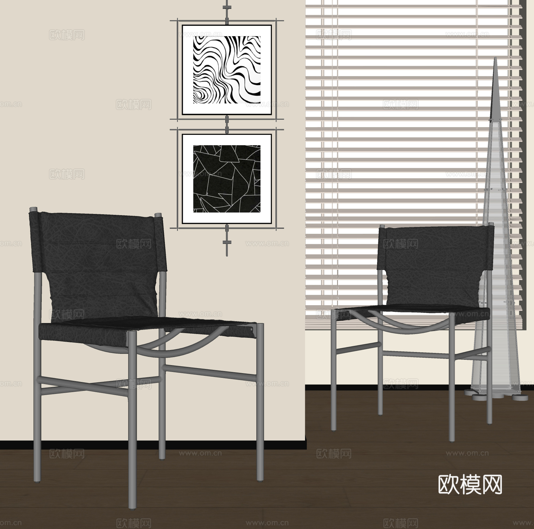 现代餐椅su模型