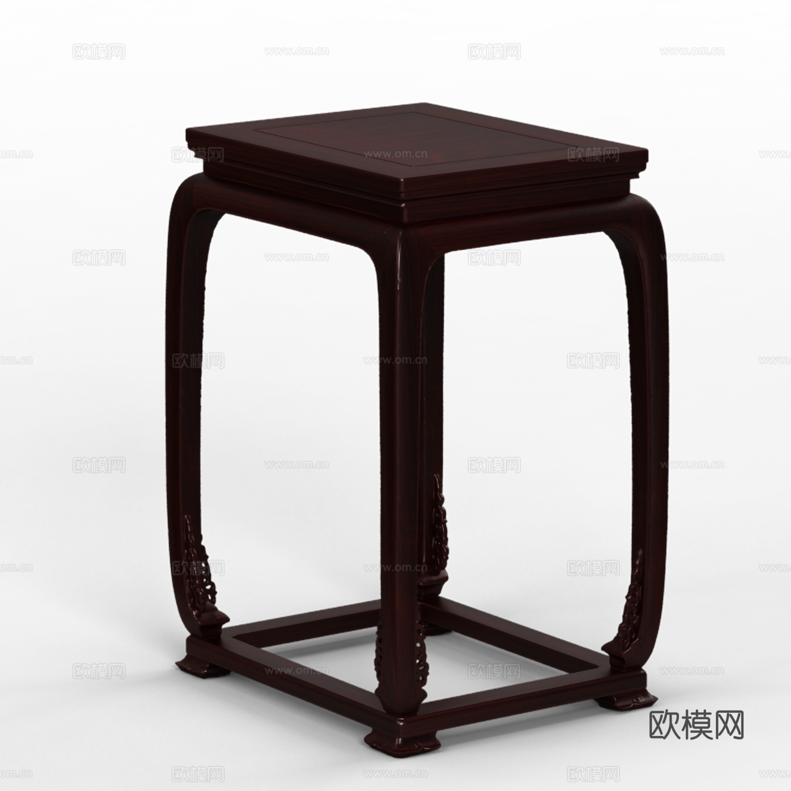 中式小茶几 方型小茶几 实木红木3d模型