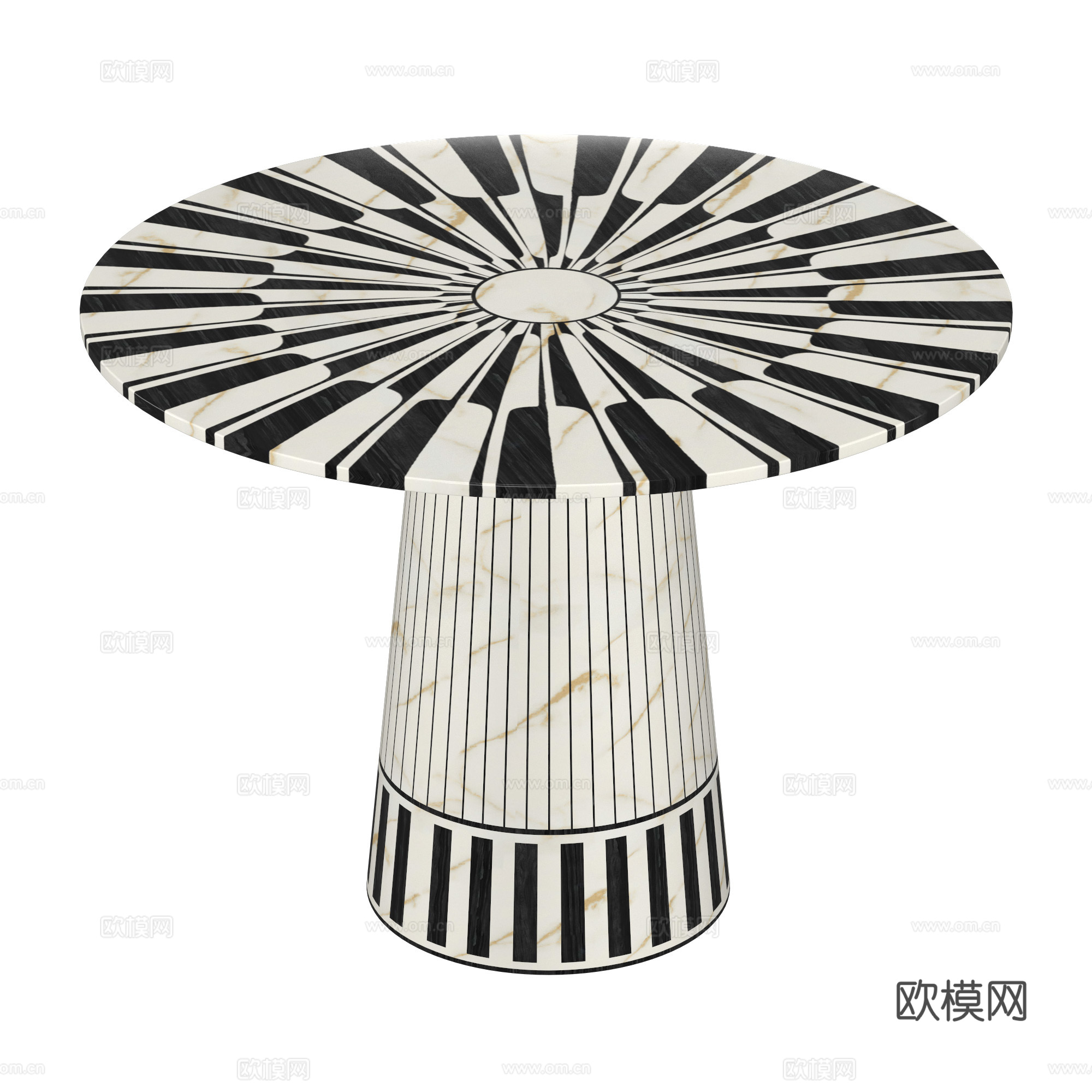 现代意式圆茶几3d模型