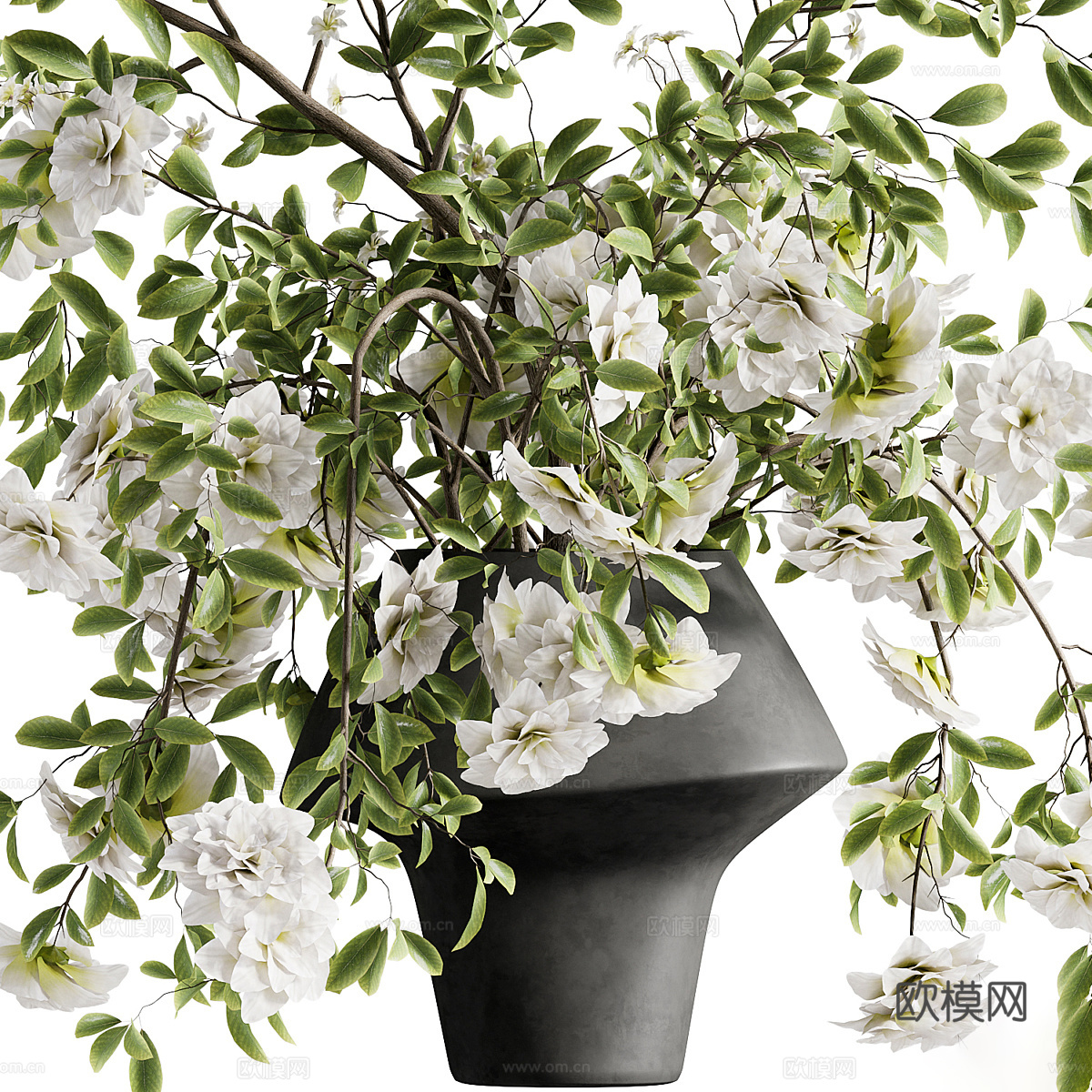 新中式花瓶花艺3d模型
