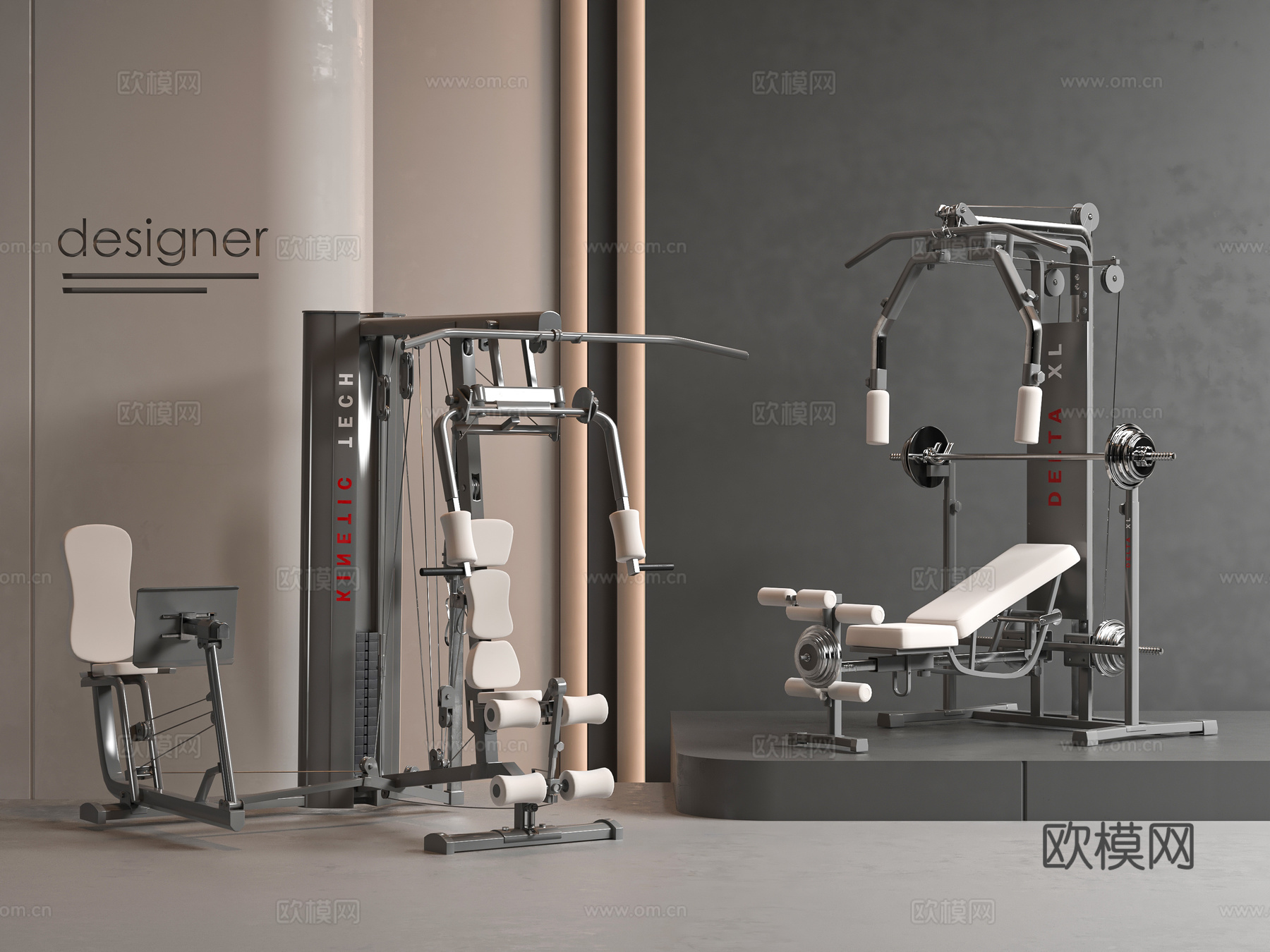 现代健身器材3d模型