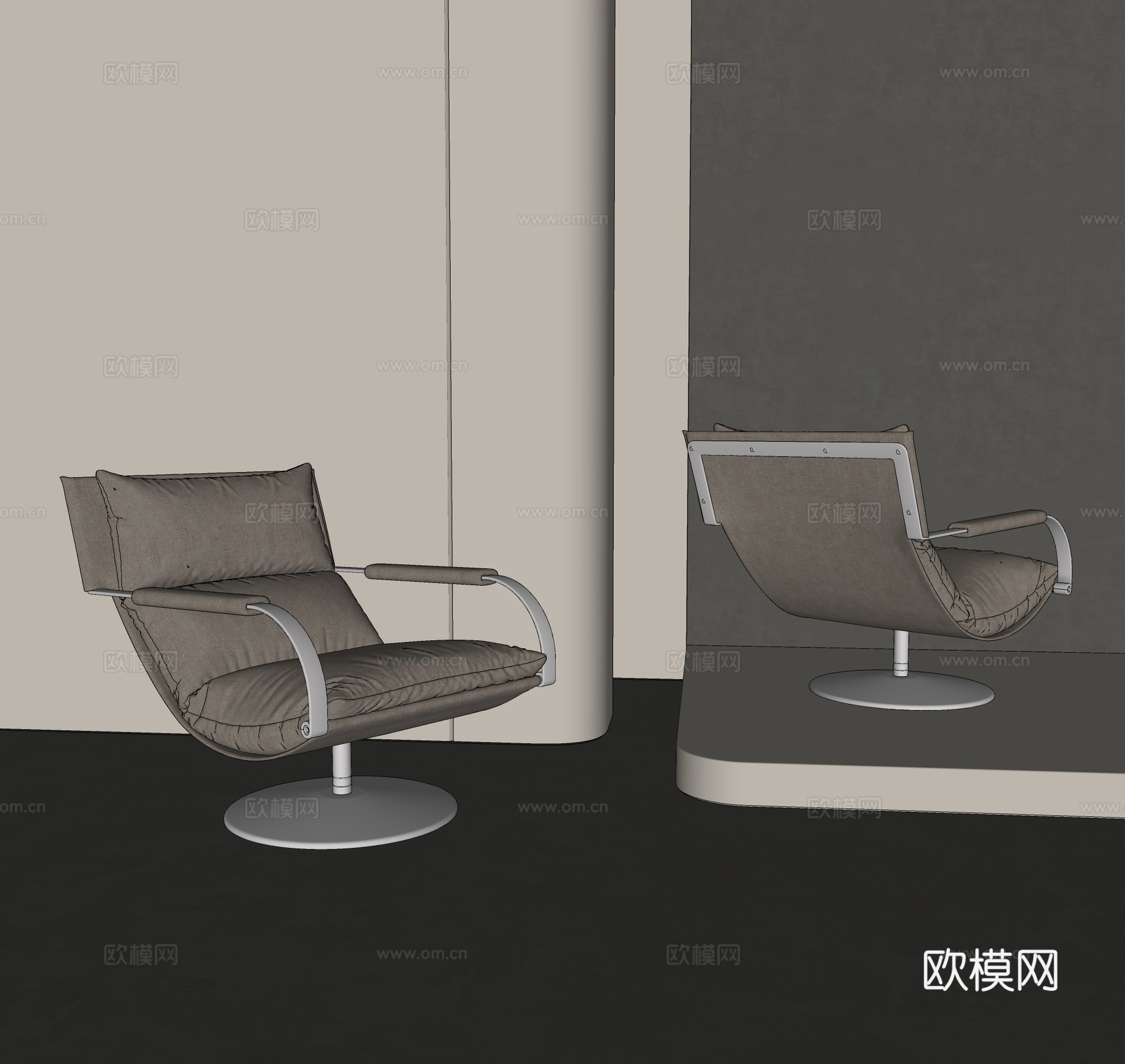 现代休闲椅 简约休闲椅 中古风休闲椅su模型