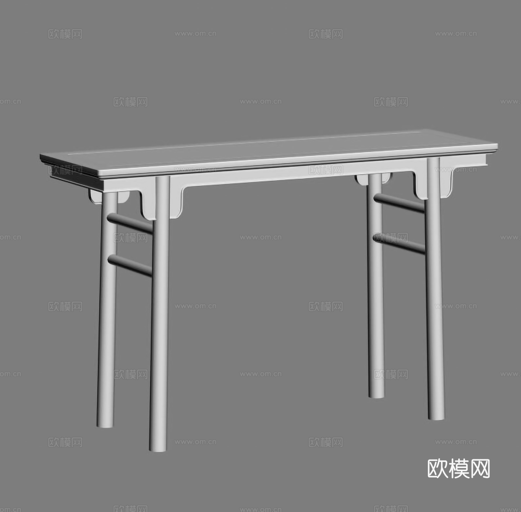 中式条案 平头案 玄关桌 实木红木3d模型