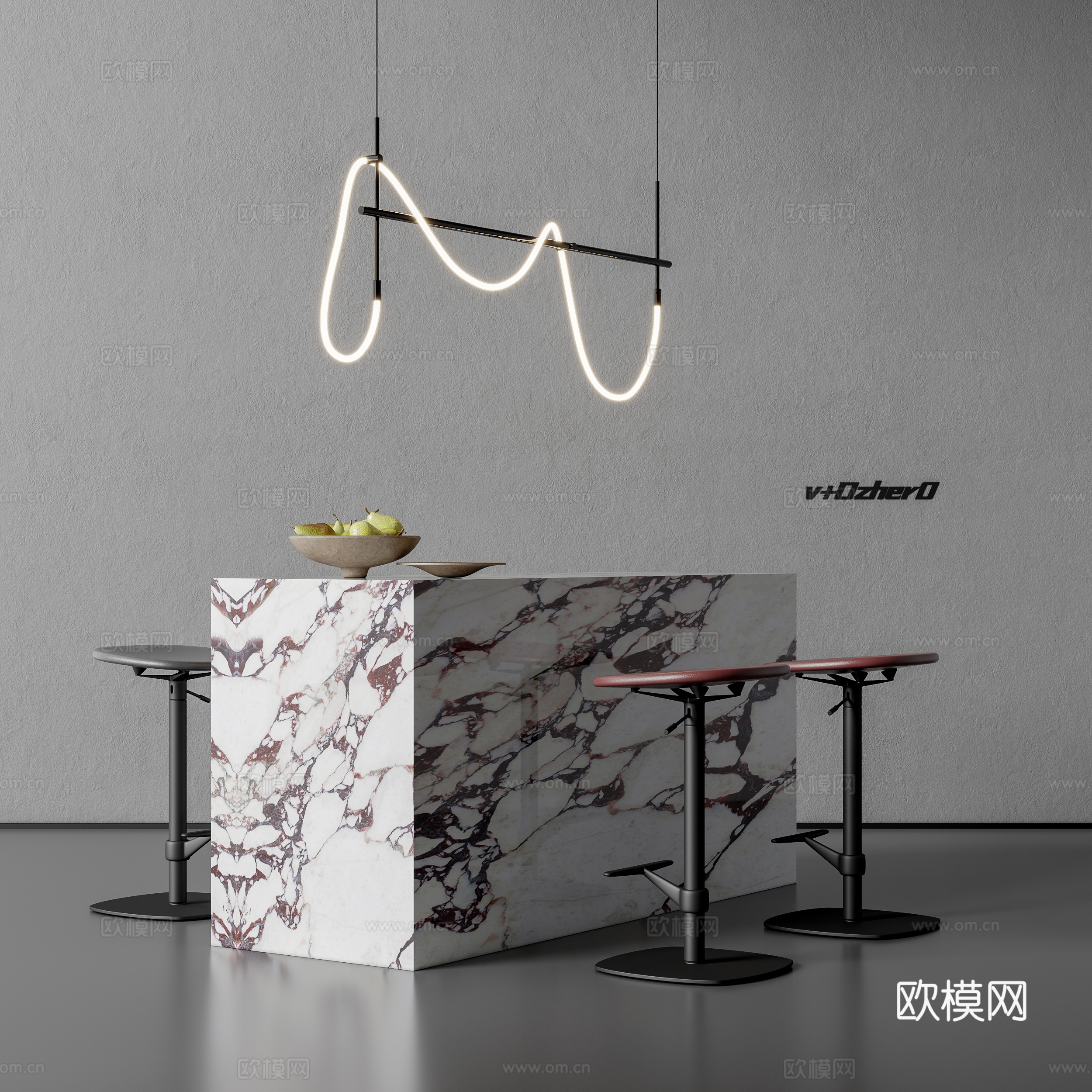现代餐桌椅su模型