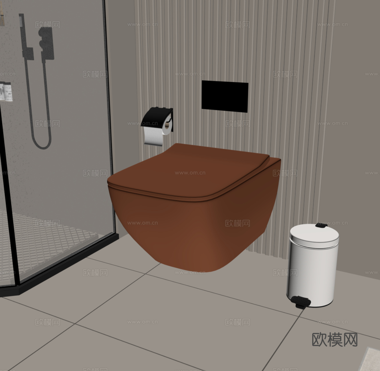 现代马桶 壁挂马桶 坐便su模型