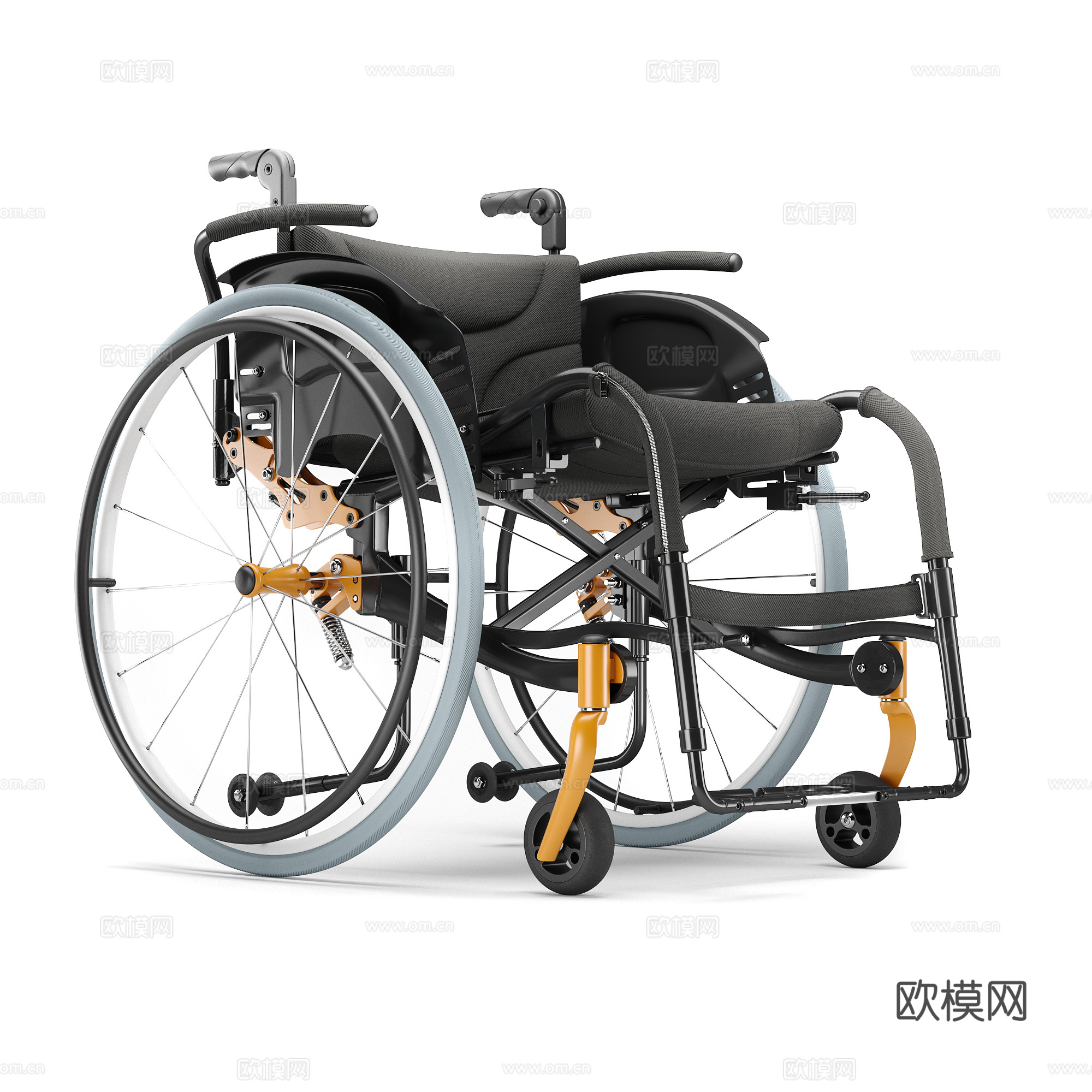 现代医疗轮椅  家用轮椅su模型