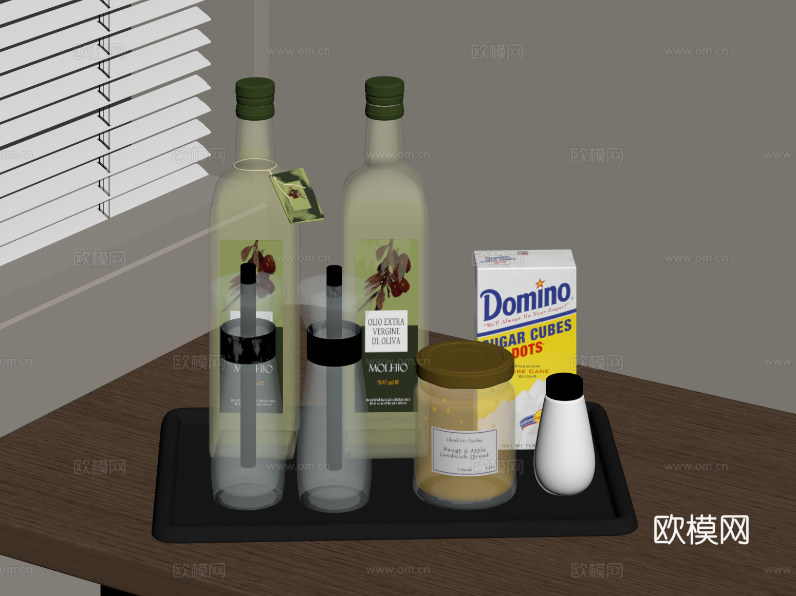 现代托盘 酒水 厨房用品su模型