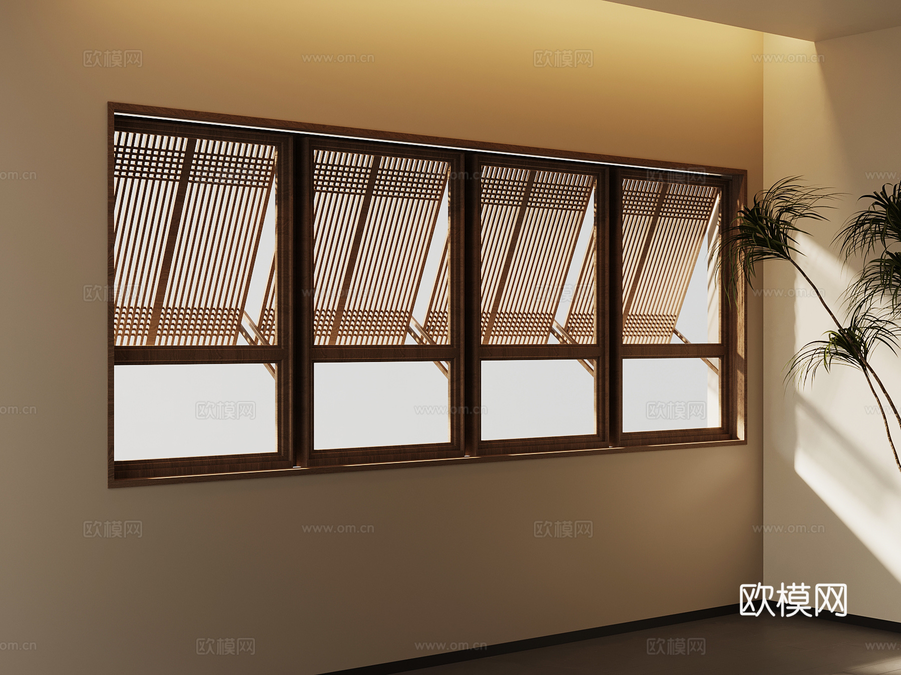 新中式窗户3d模型