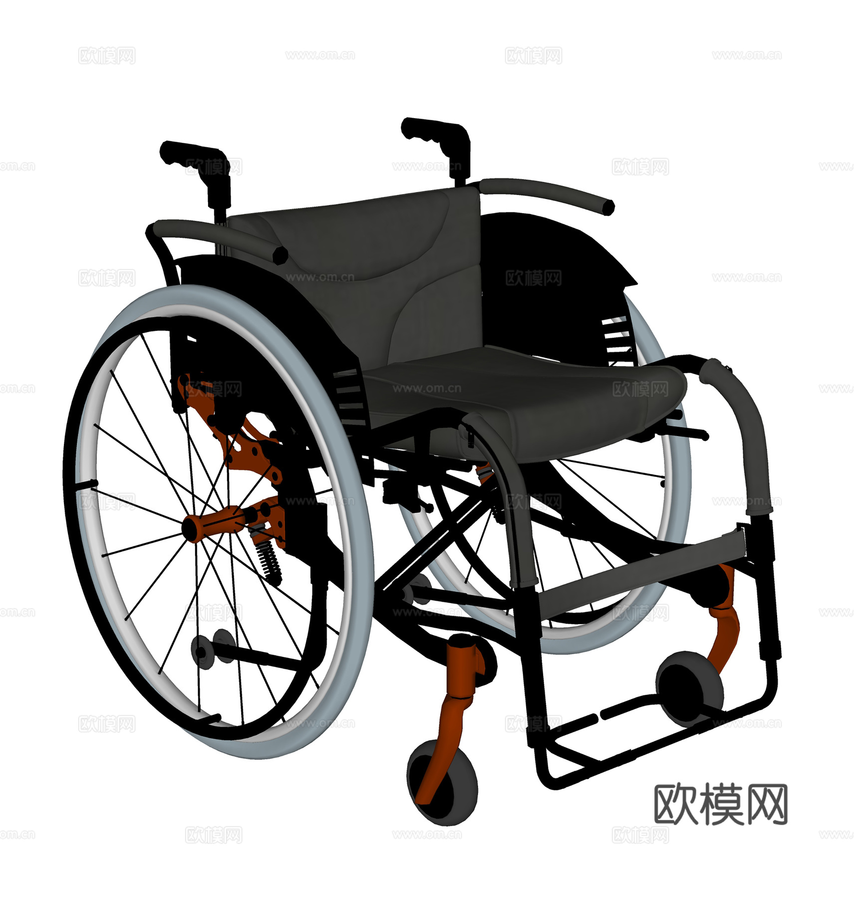 现代医疗轮椅  家用轮椅su模型