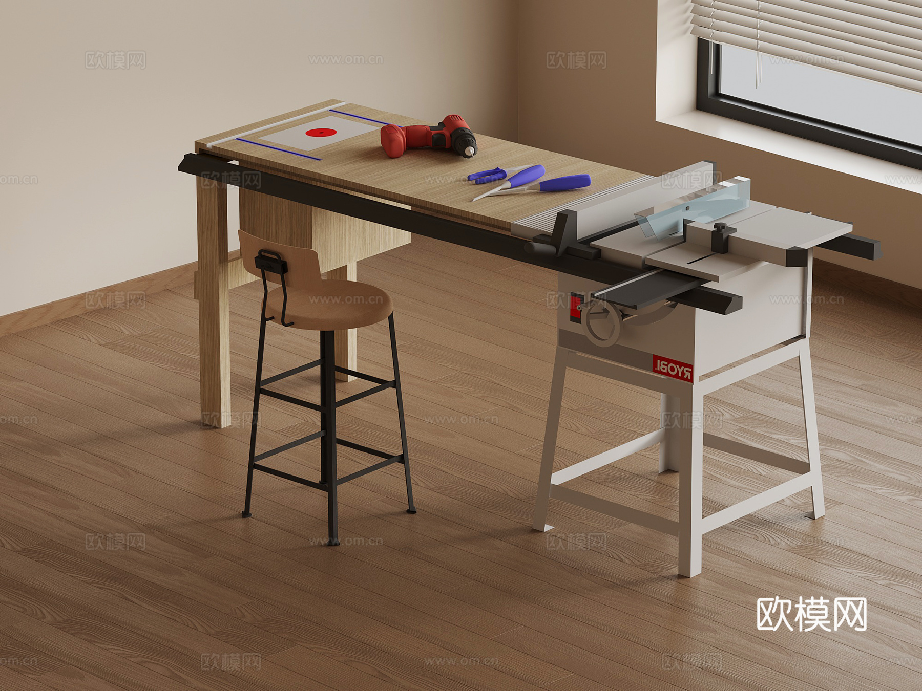 工作台 现代工作台3d模型
