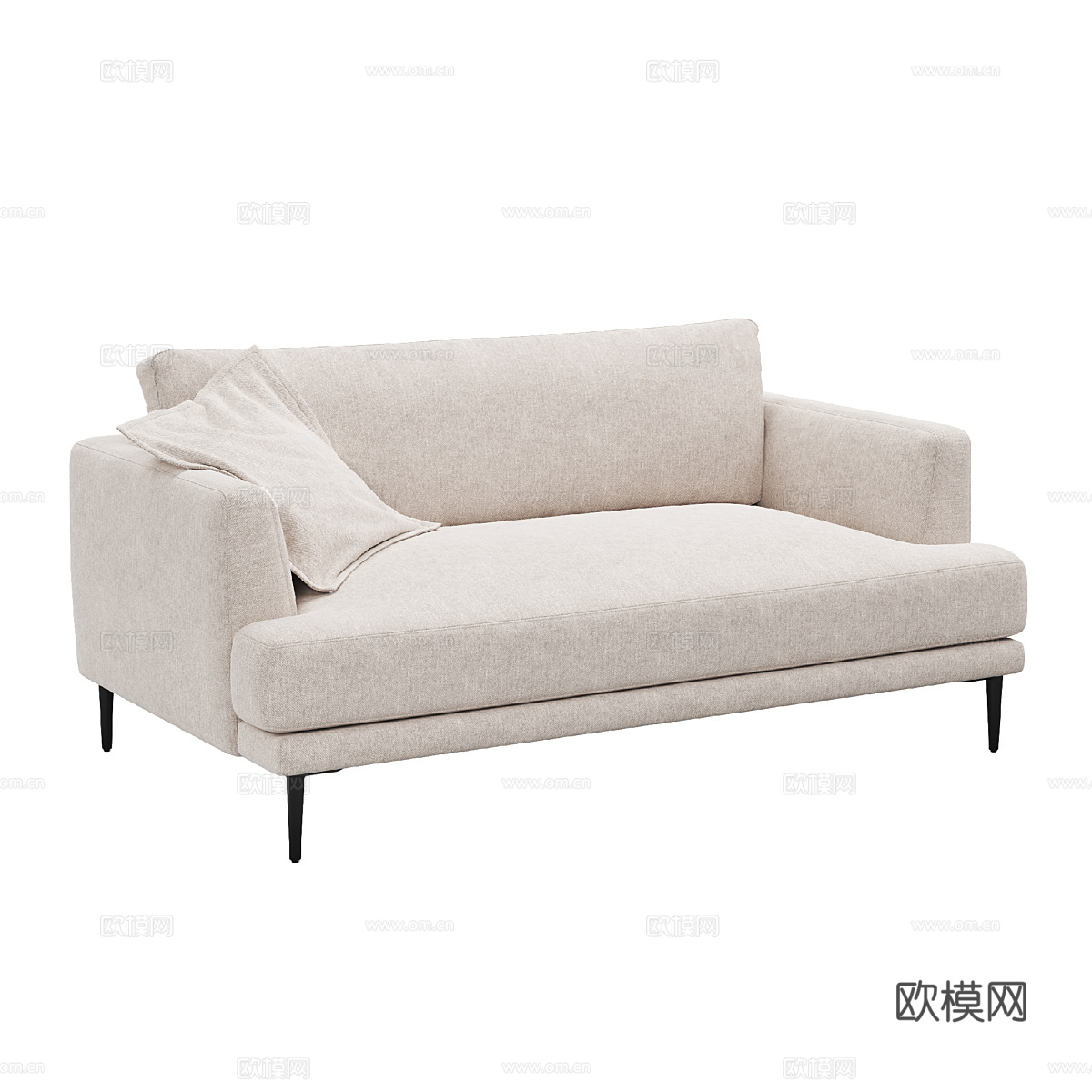 现代简约双人沙发 双人沙发 简约沙发 客厅沙发 抱枕3d模型