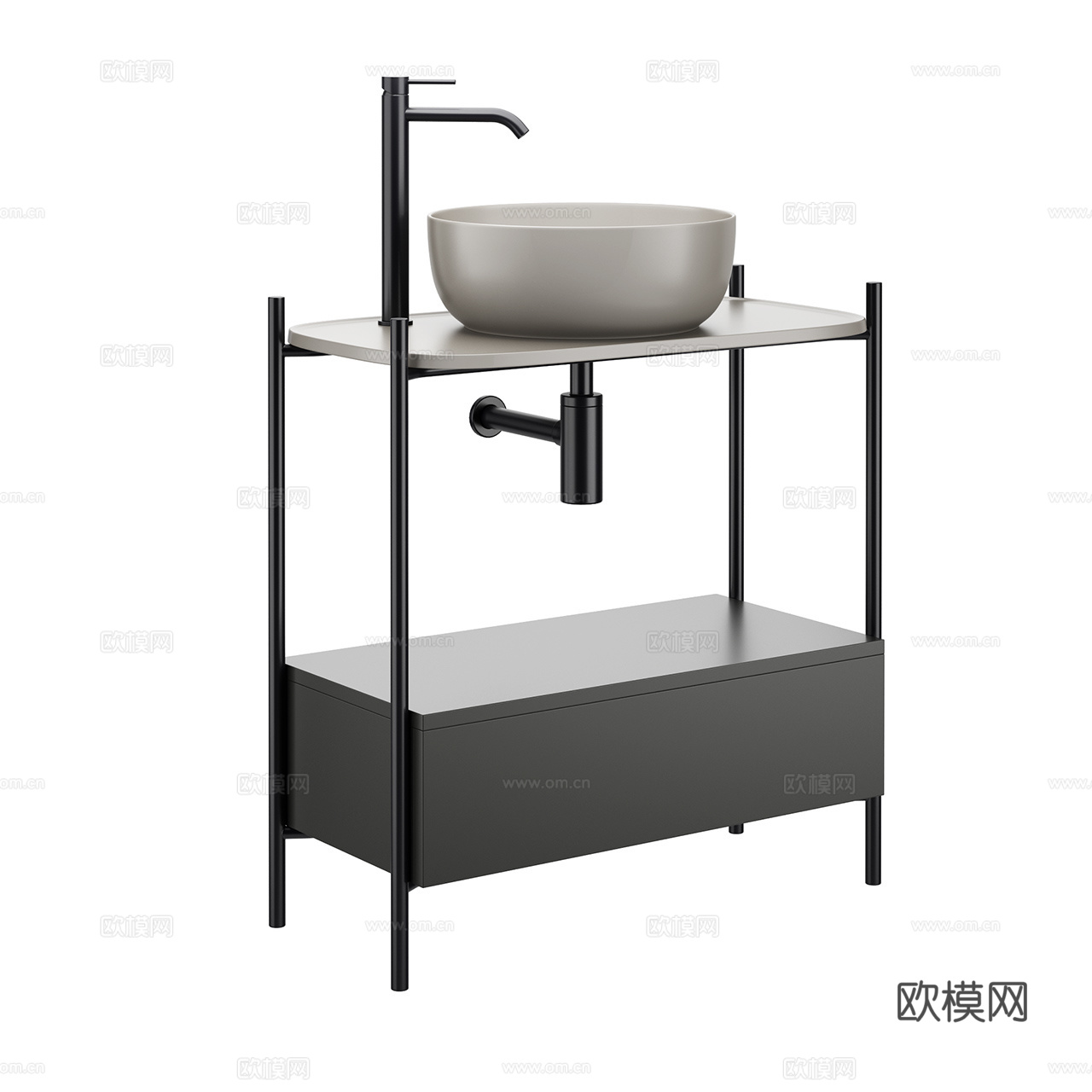 Diva 现代洗手台 洗漱台 洗脸盆 洗手盆 台上盆 水龙头3d模型