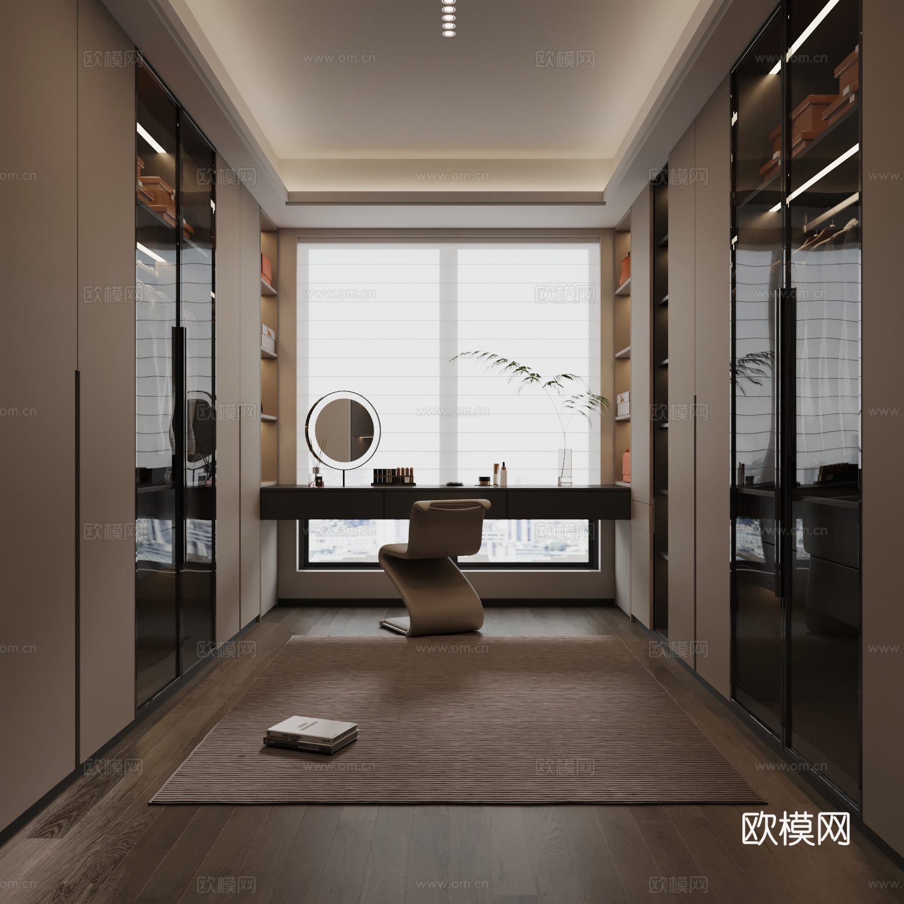 现代衣帽间su模型