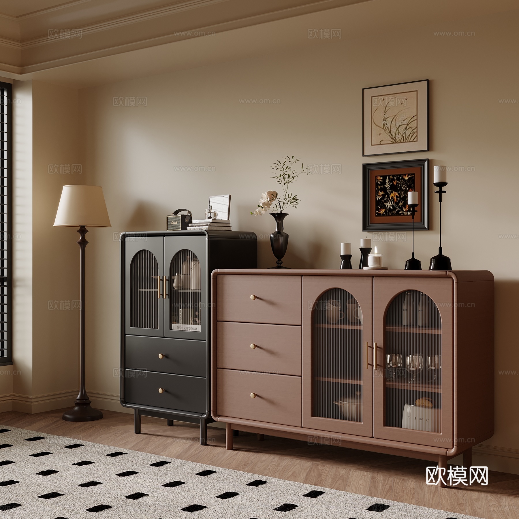 法式餐边柜 边柜3d模型