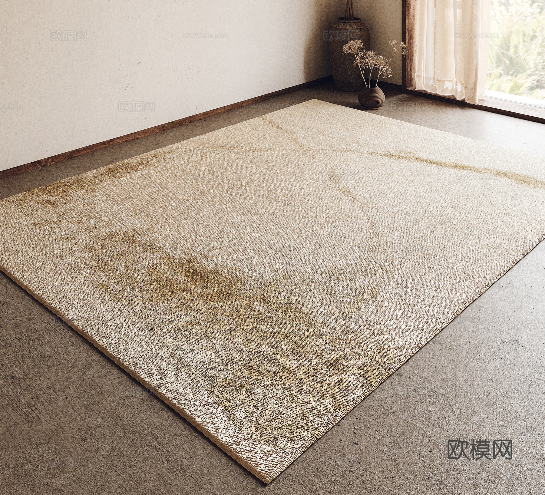 现代地毯 布艺地毯 卧室地毯 客厅地毯3d模型