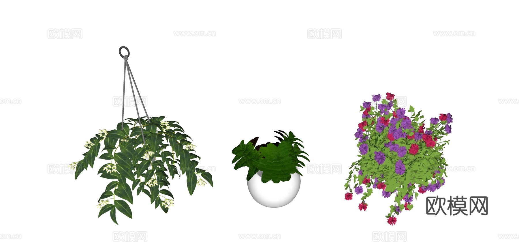 绿色植物 盆栽su模型