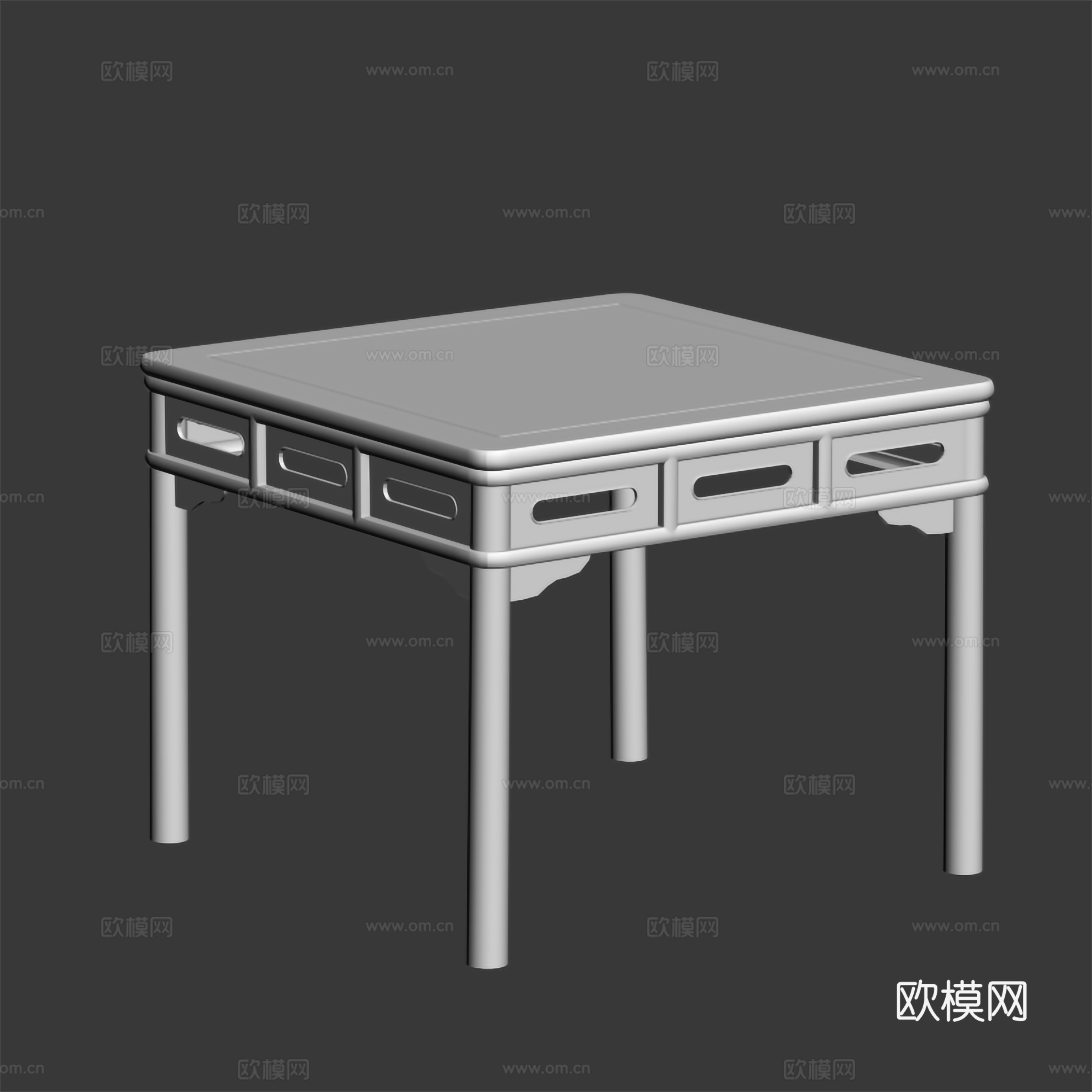 中式餐桌 明式中堂方桌 实木红木3d模型