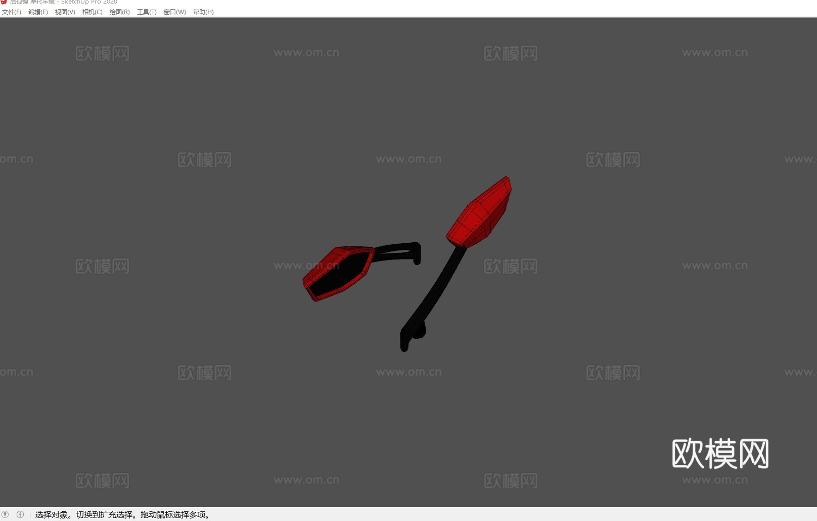 后视镜 摩托车镜su模型