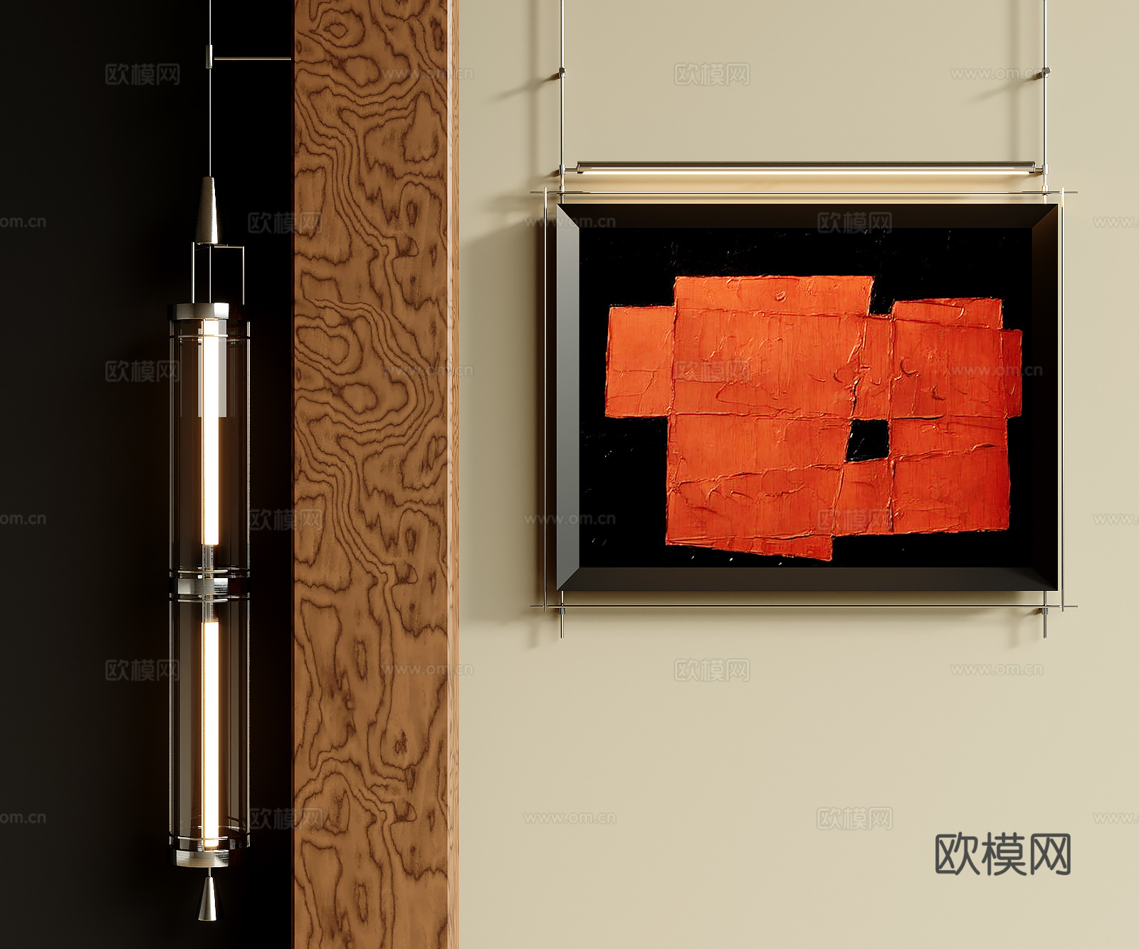 现代中古风壁灯su模型