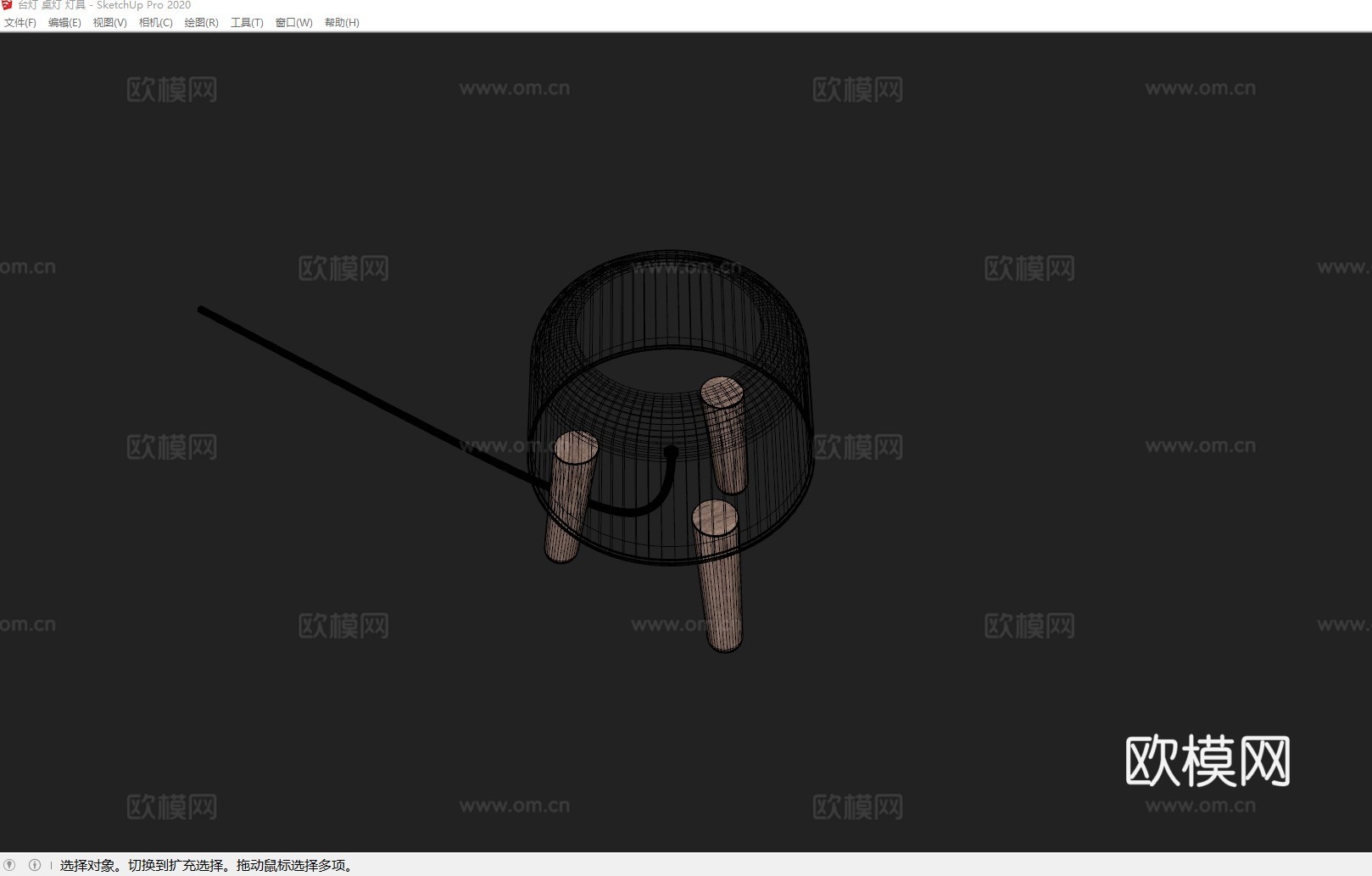 台灯 桌灯 灯具su模型