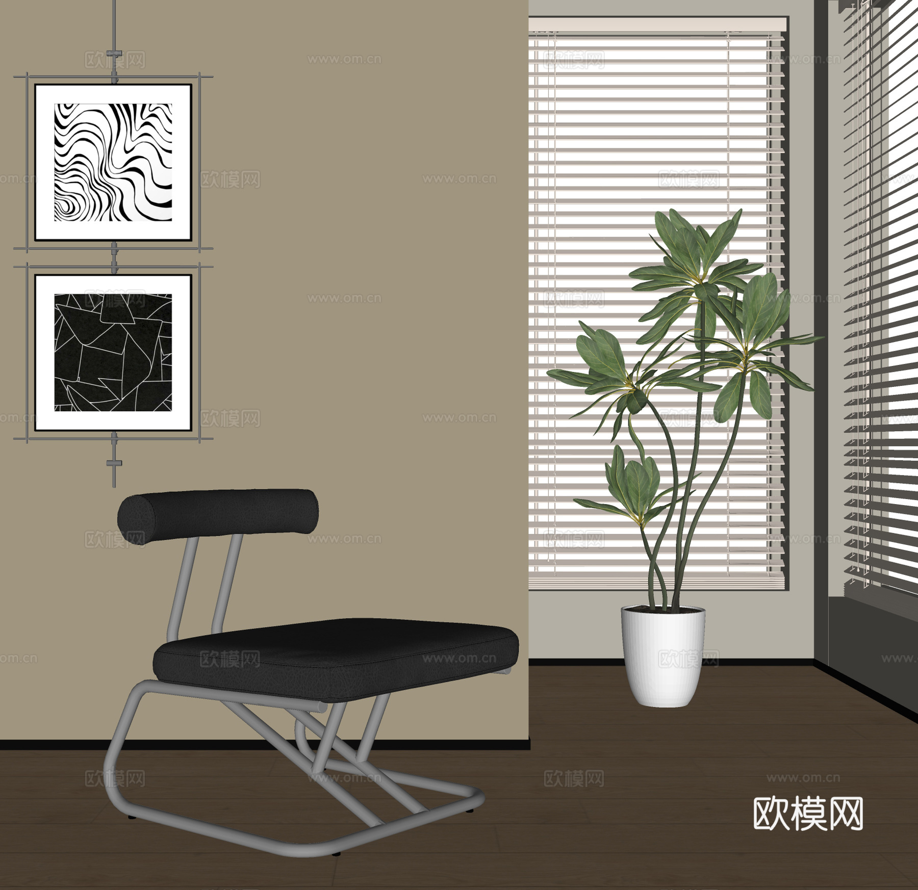 现代休闲椅su模型