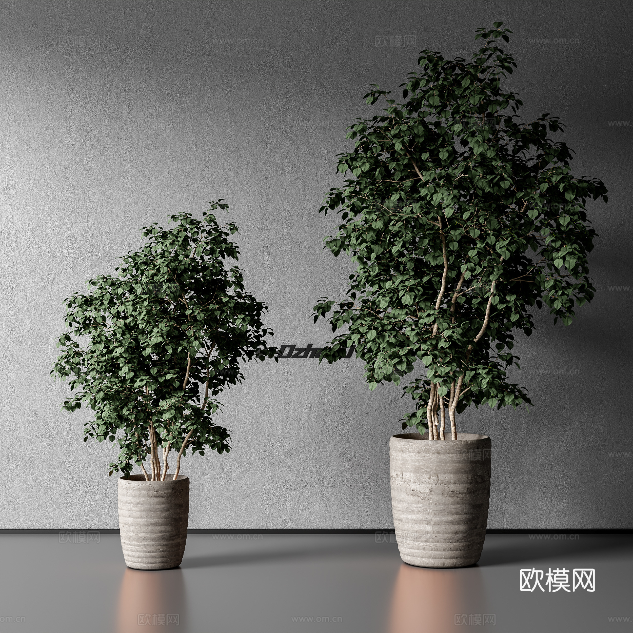 现代绿植盆栽3d模型