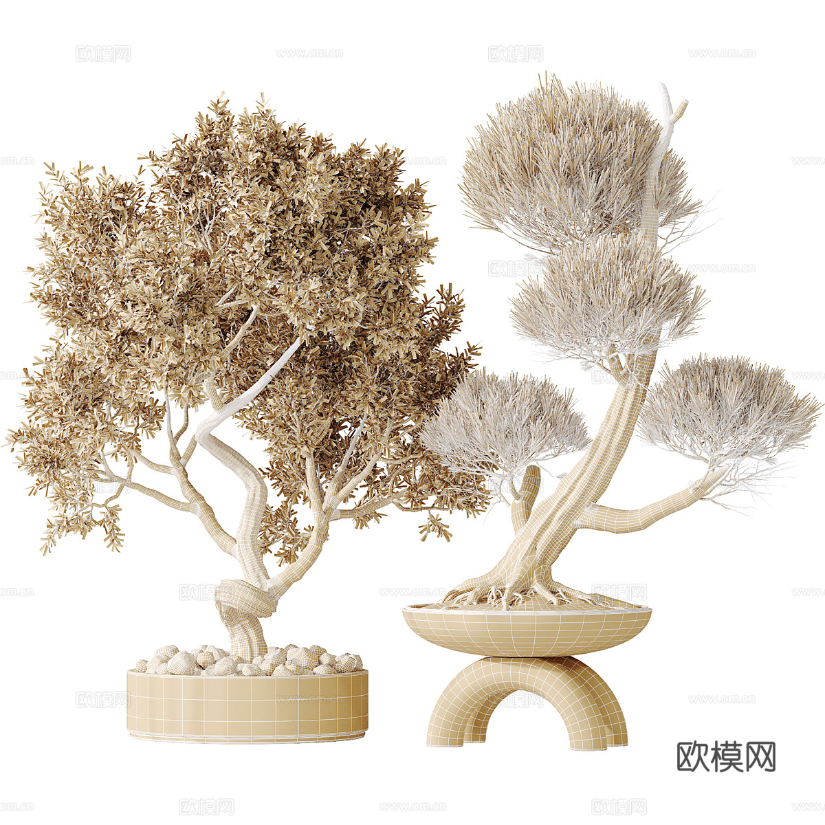 新中式绿植盆景3d模型