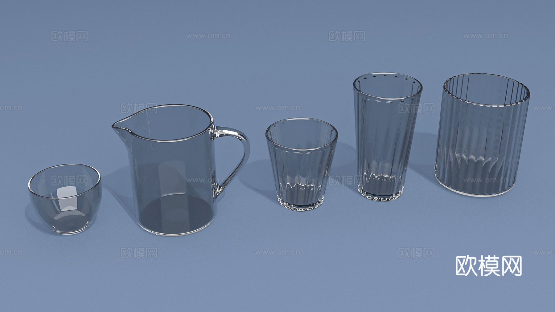 分酒器玻璃杯水杯水晶杯高脚杯3d模型