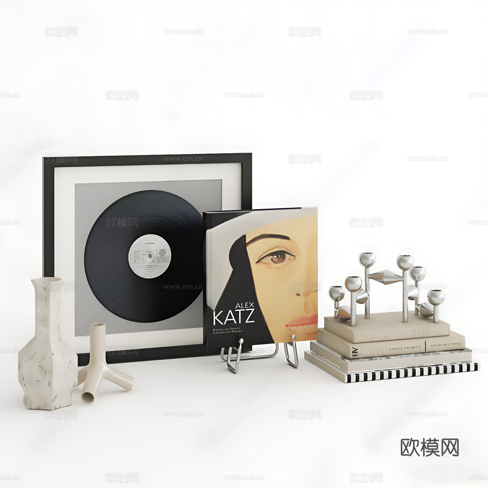 现代中古摆件 组合电视柜摆件餐边柜摆件摆件组合3d模型