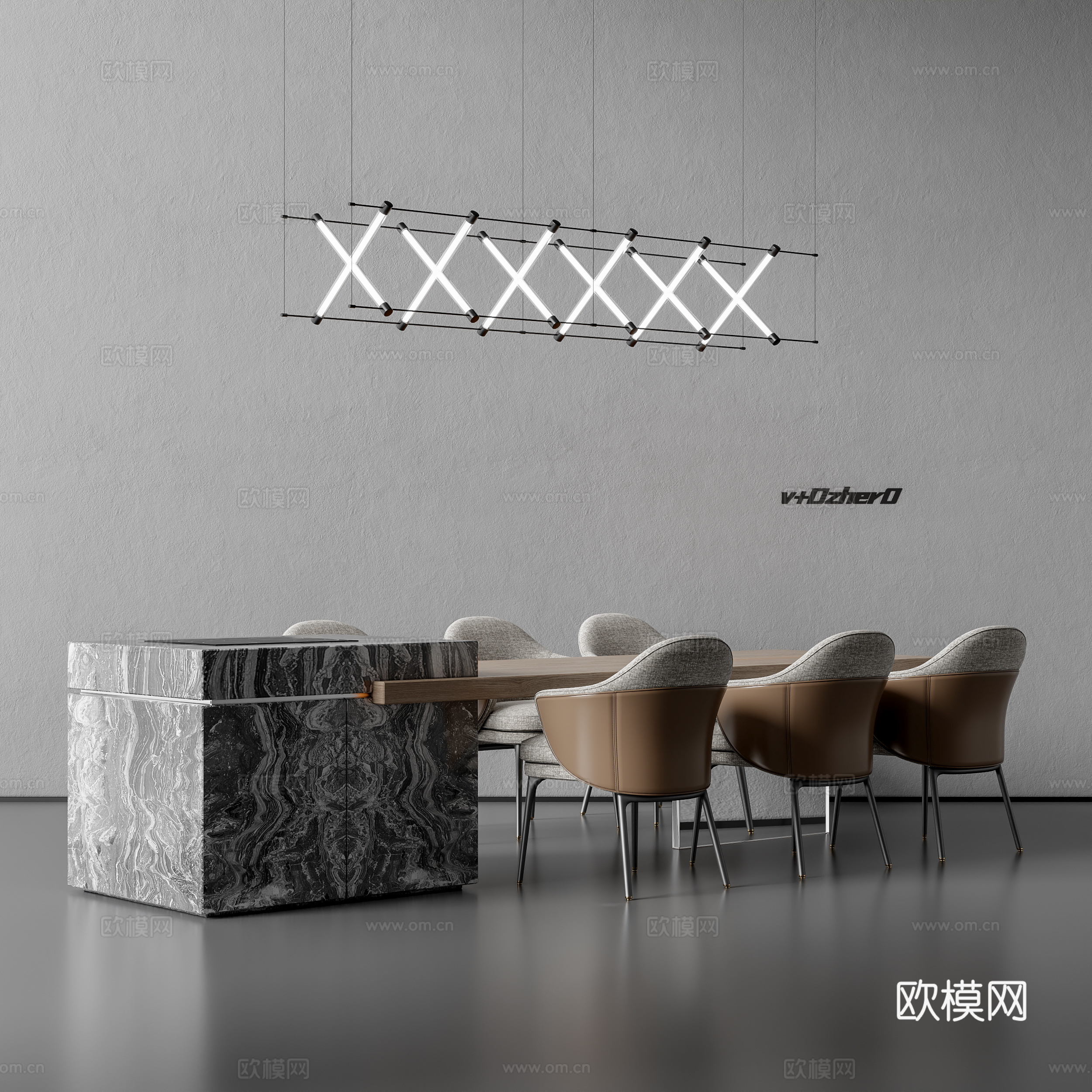 现代餐桌椅su模型
