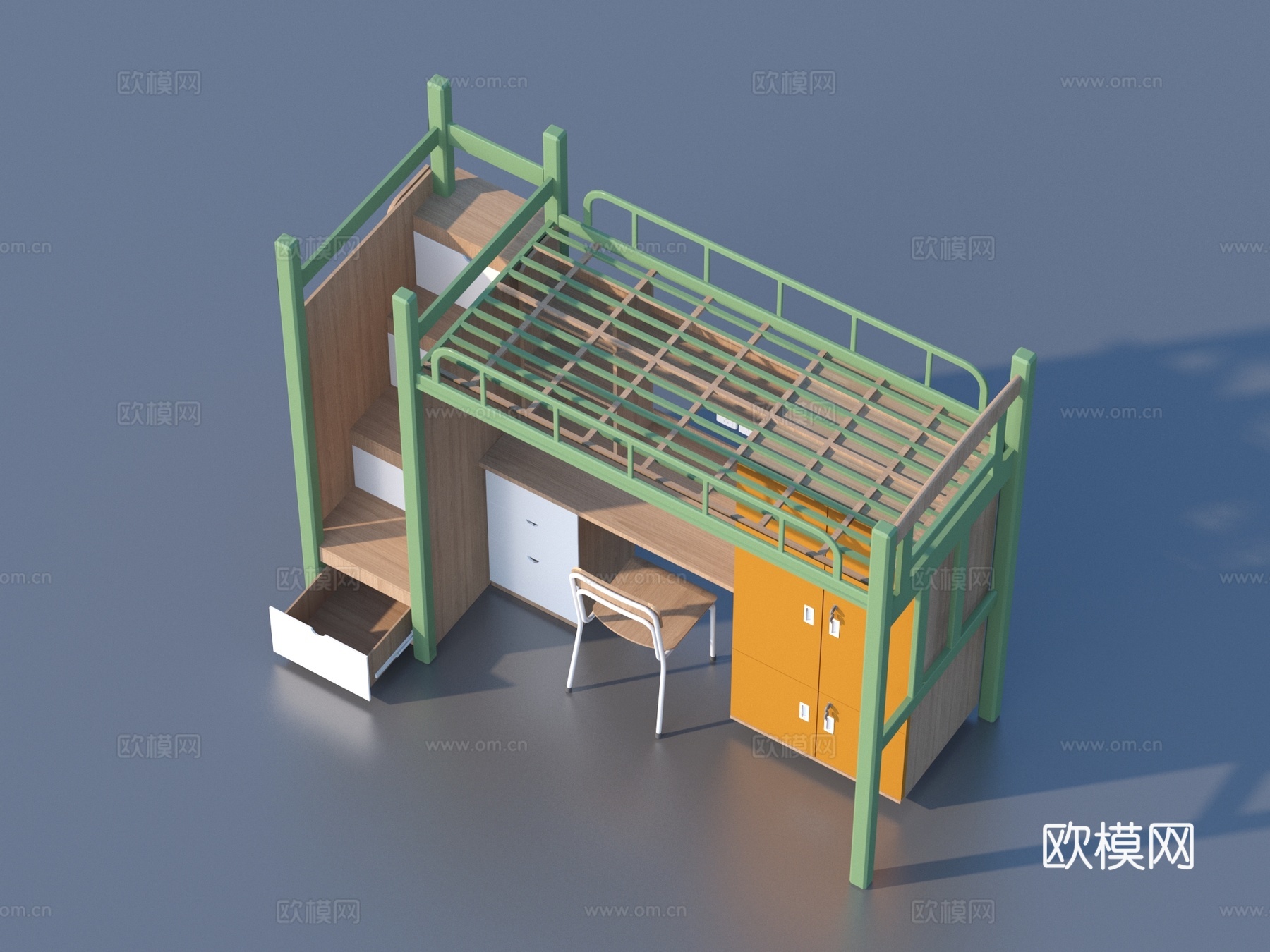 上下床 学生床 家具3d模型
