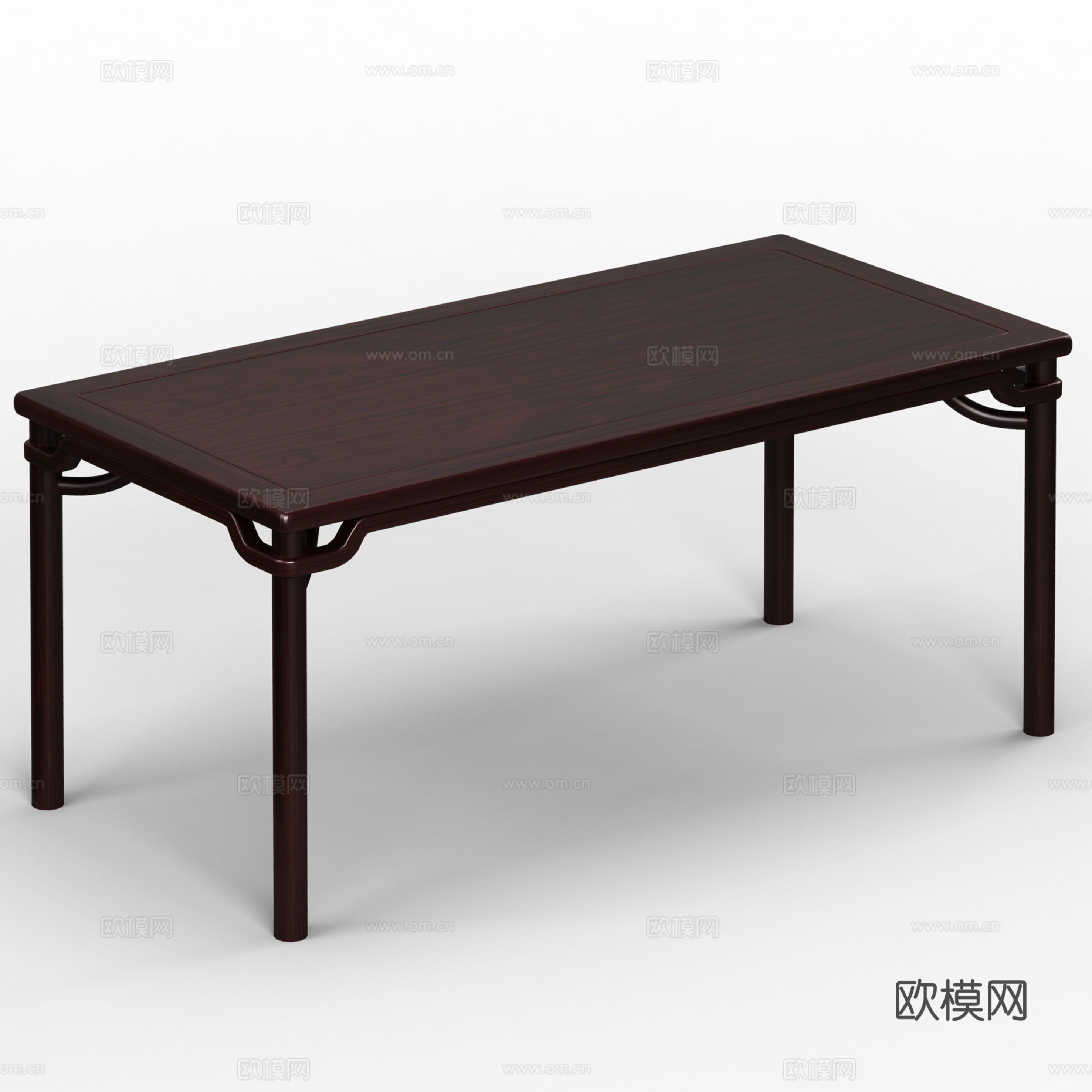 中式餐桌 新中式餐桌 罗锅枨画案 实木红木3d模型