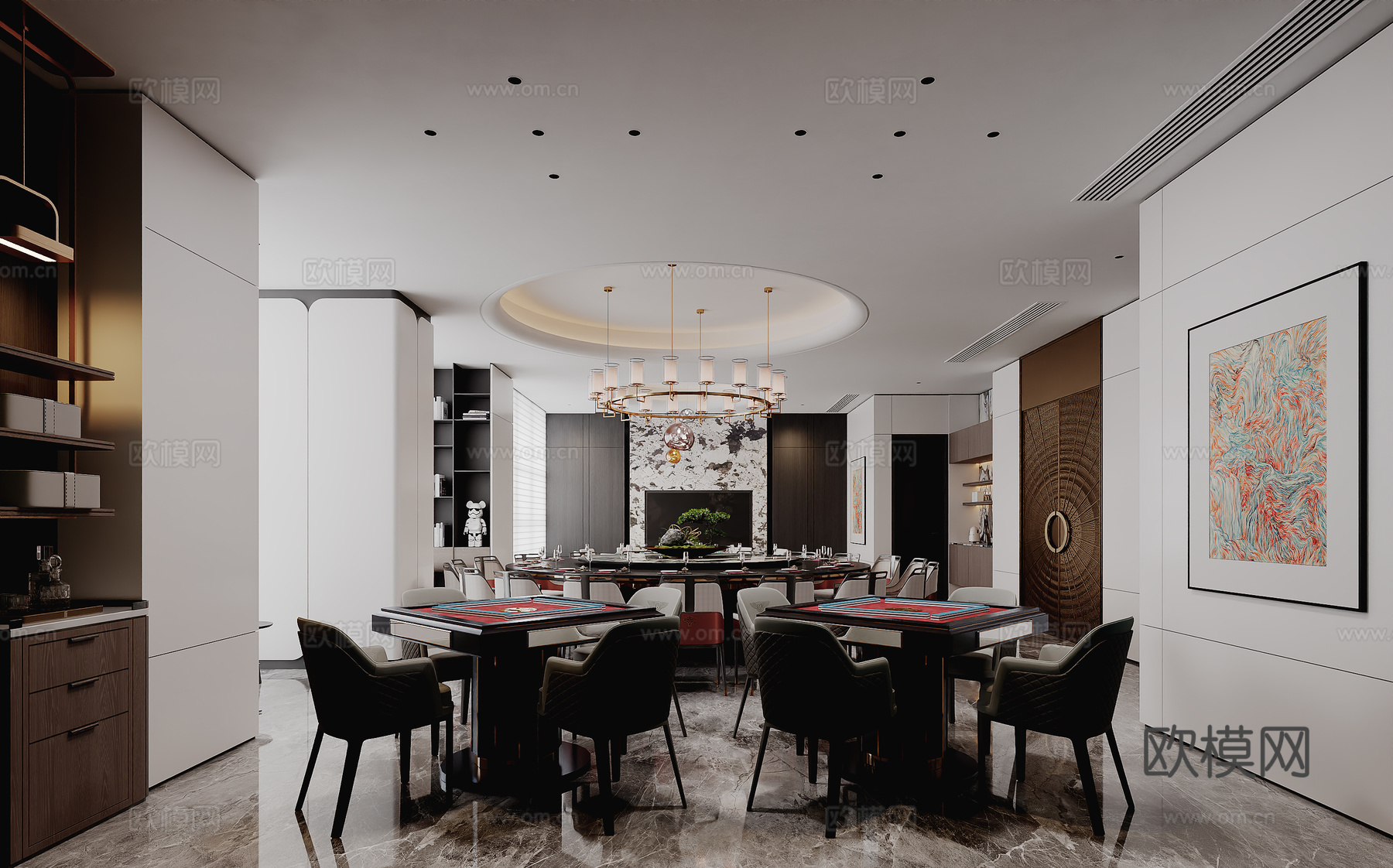 现代酒店包房3d模型