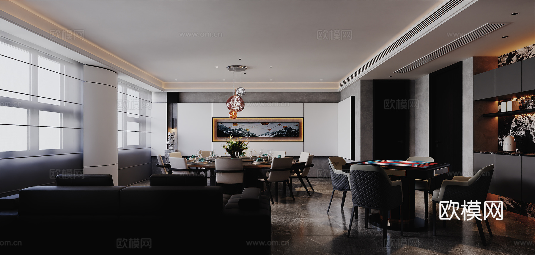 现代酒店包房3d模型