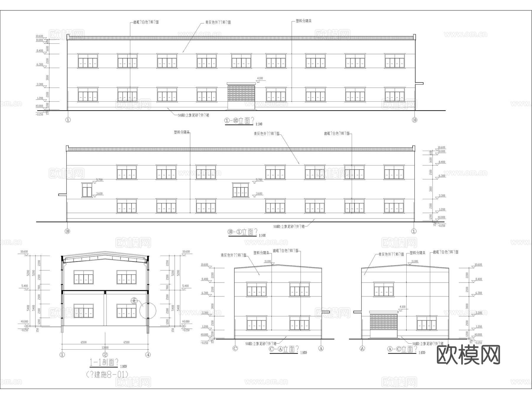 厂房 车间 生产车间 厂房办公建筑 流水线 厂房车间cad施工图