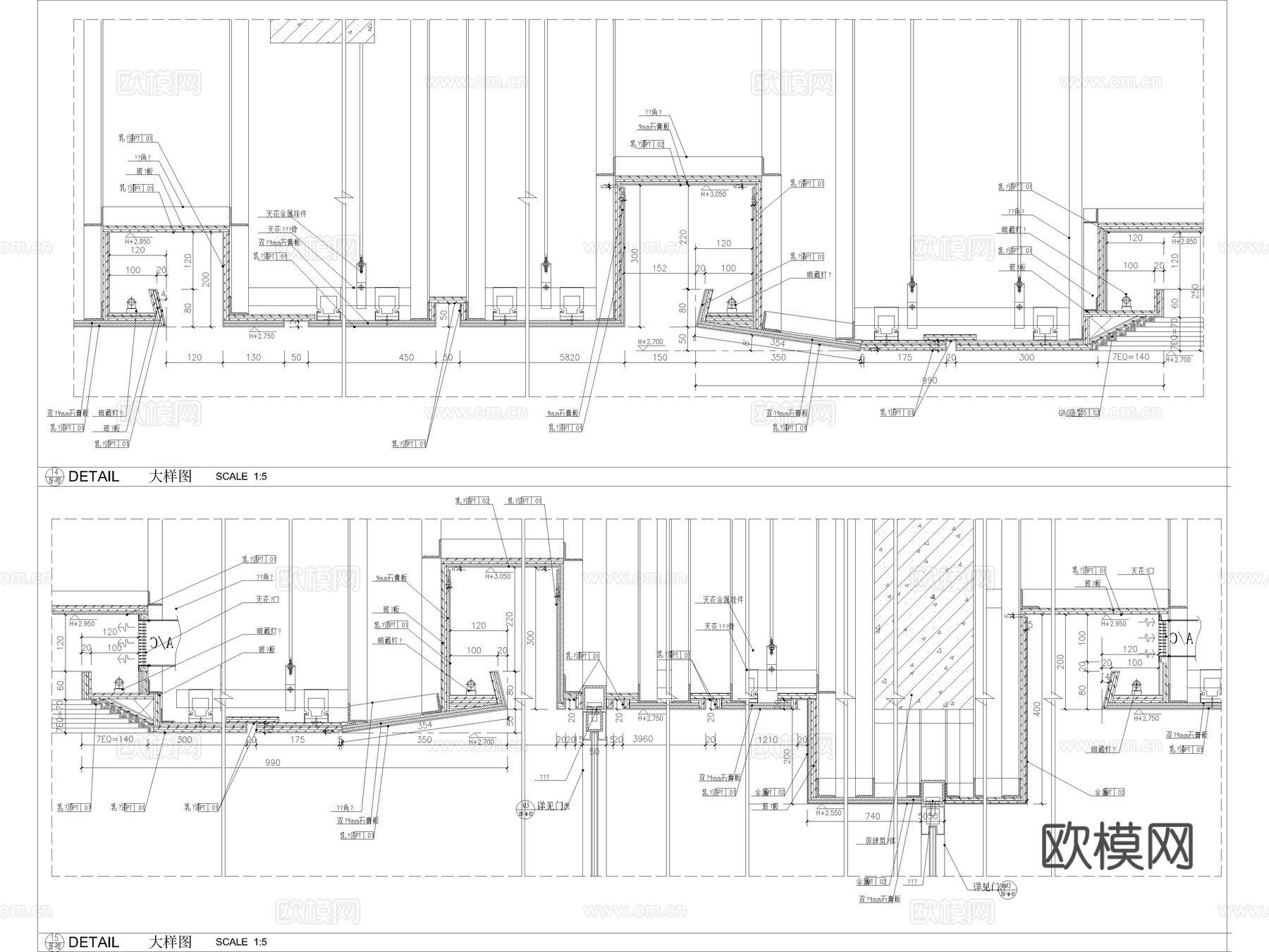 吊顶节点 天花节点 天花 吊顶 天花吊顶 天花吊顶节点cad施工图