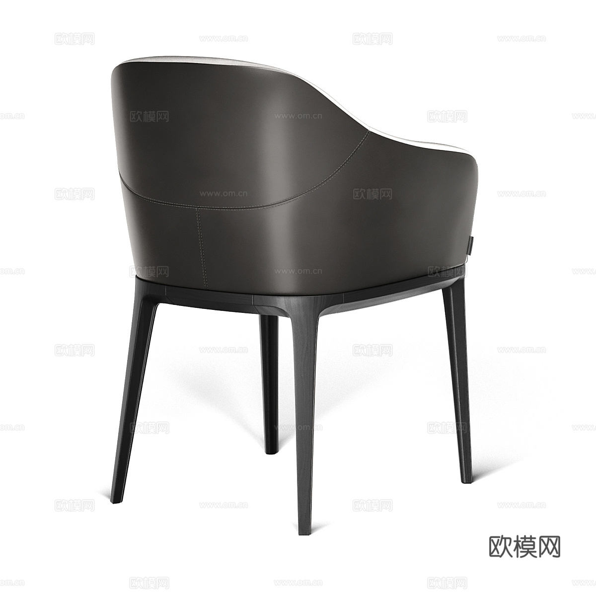 现代意式布艺皮革单椅3d模型