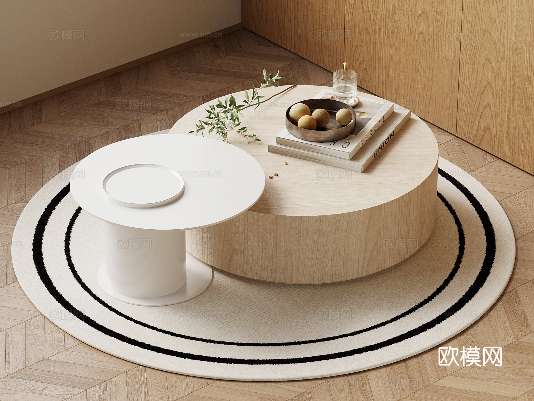 茶几 现代奶油风茶几 实木茶几3d模型