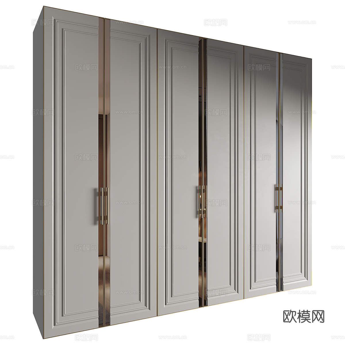现代墙饰开门衣柜3d模型