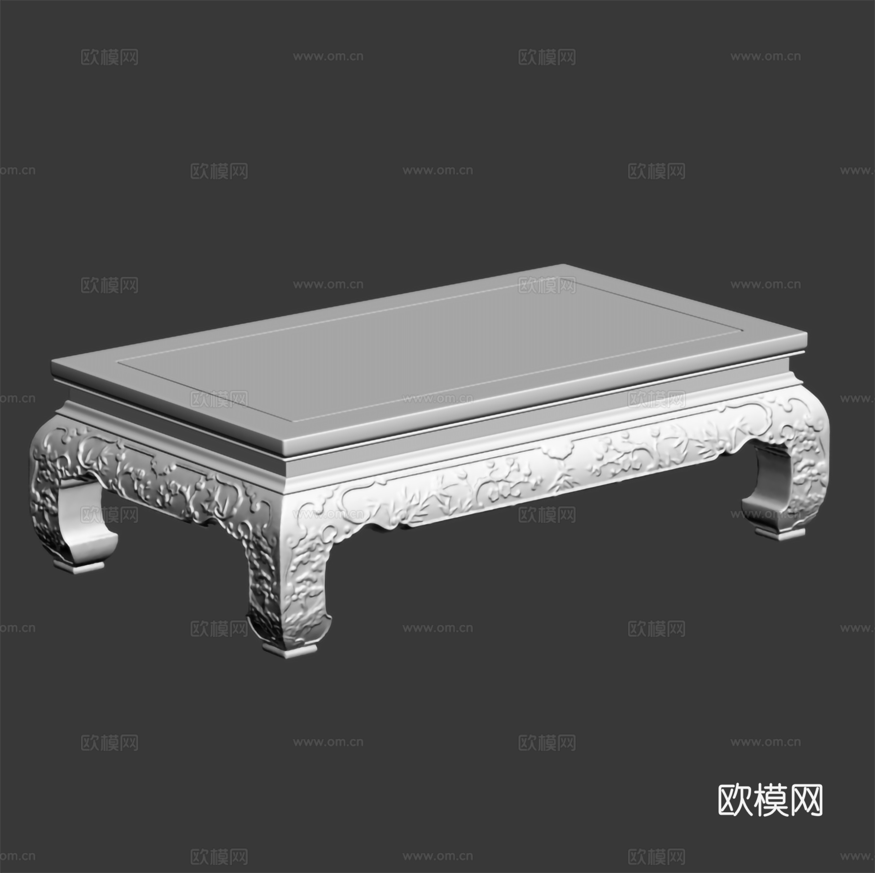中式沙发茶台 雕花造型 实木红木3d模型